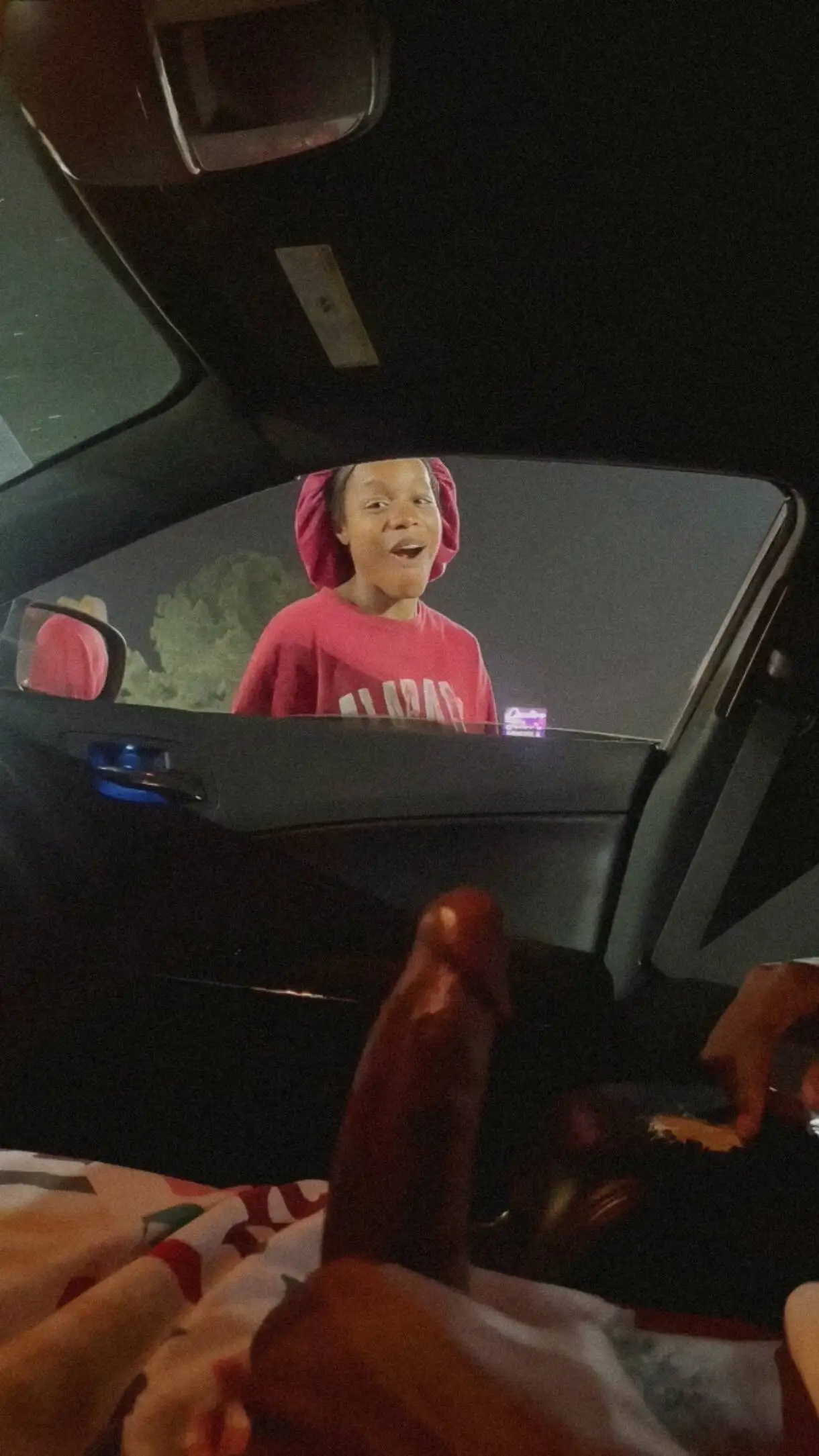 Damn! Brunette teen shocked by BBC in parking lot
