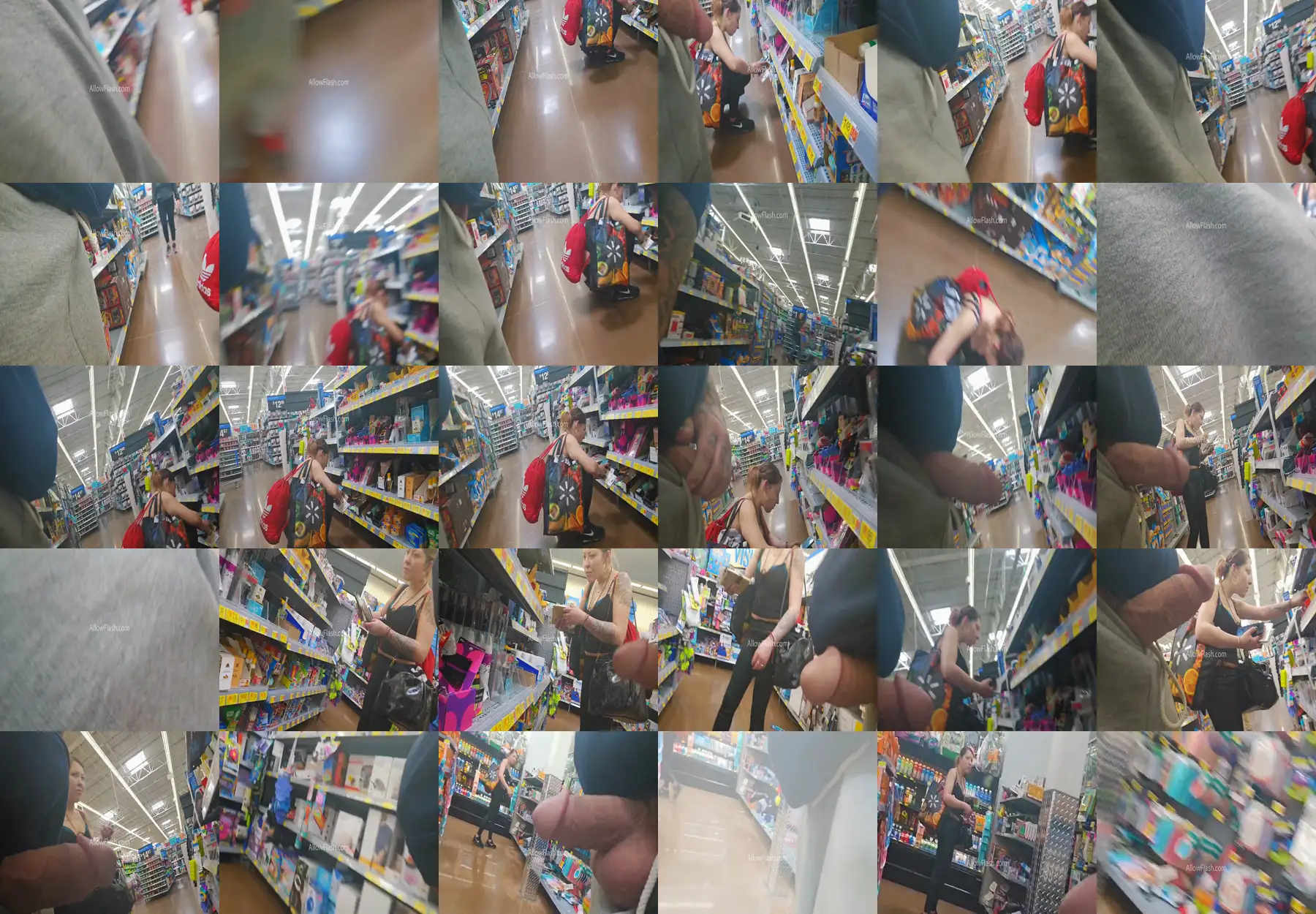 "Your dick is out" Wow! The hot chick saw the dick in the store and warned