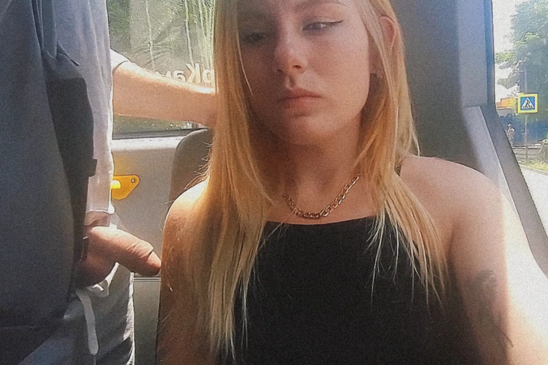 Cock on the shoulder of the super hot Russian blonde