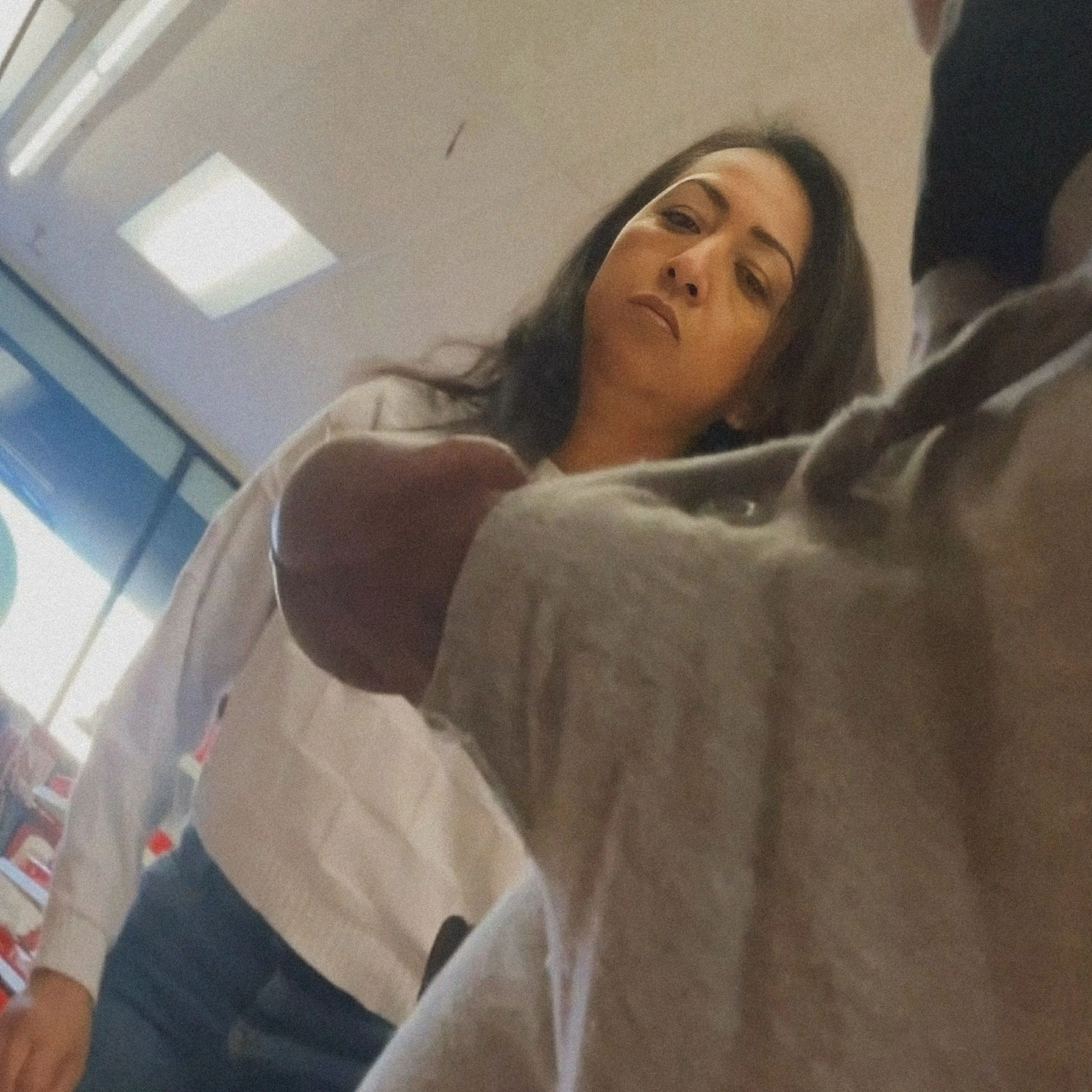 Sexy MILF looking products, did she see the dick?