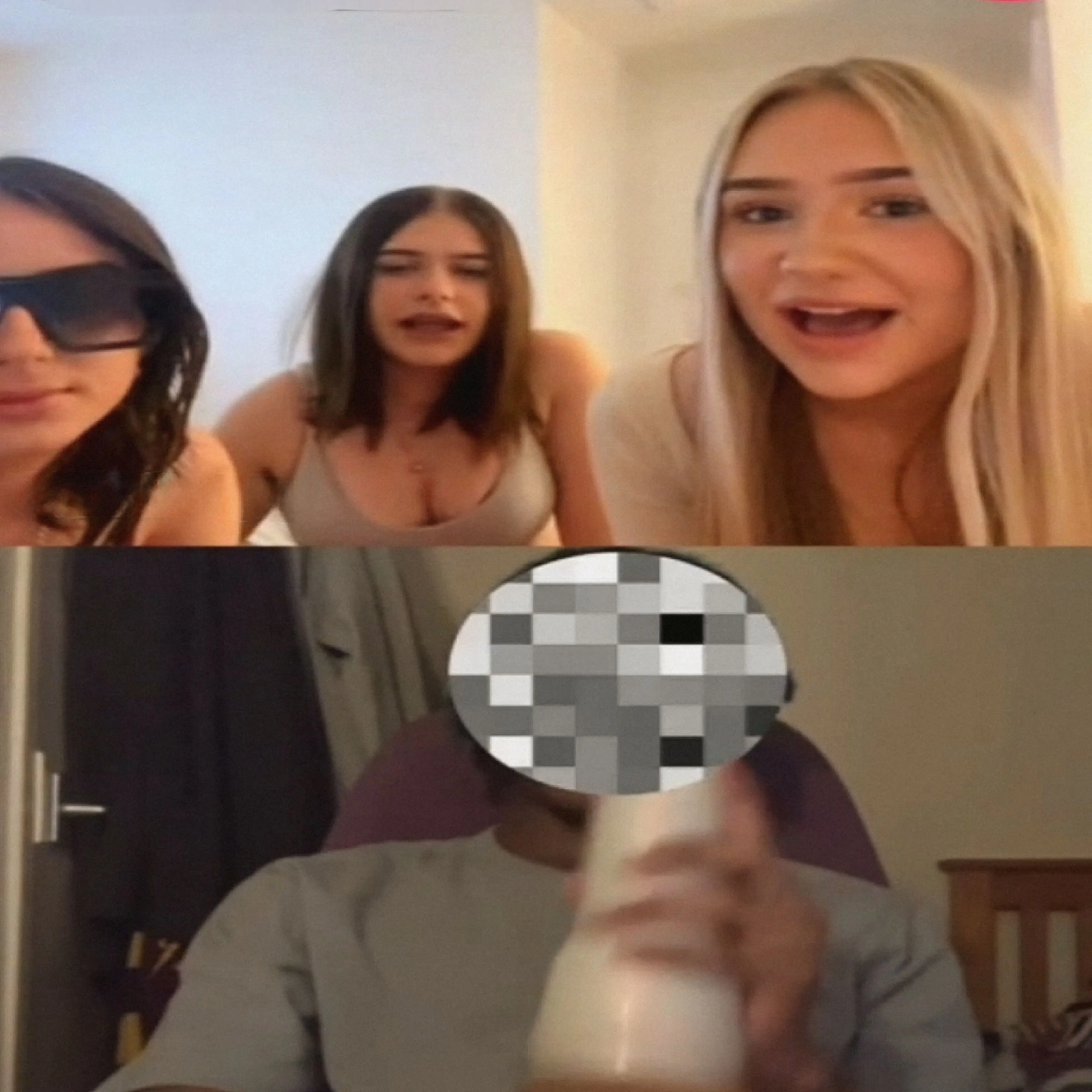 Friends reacting to cock on Monkey App