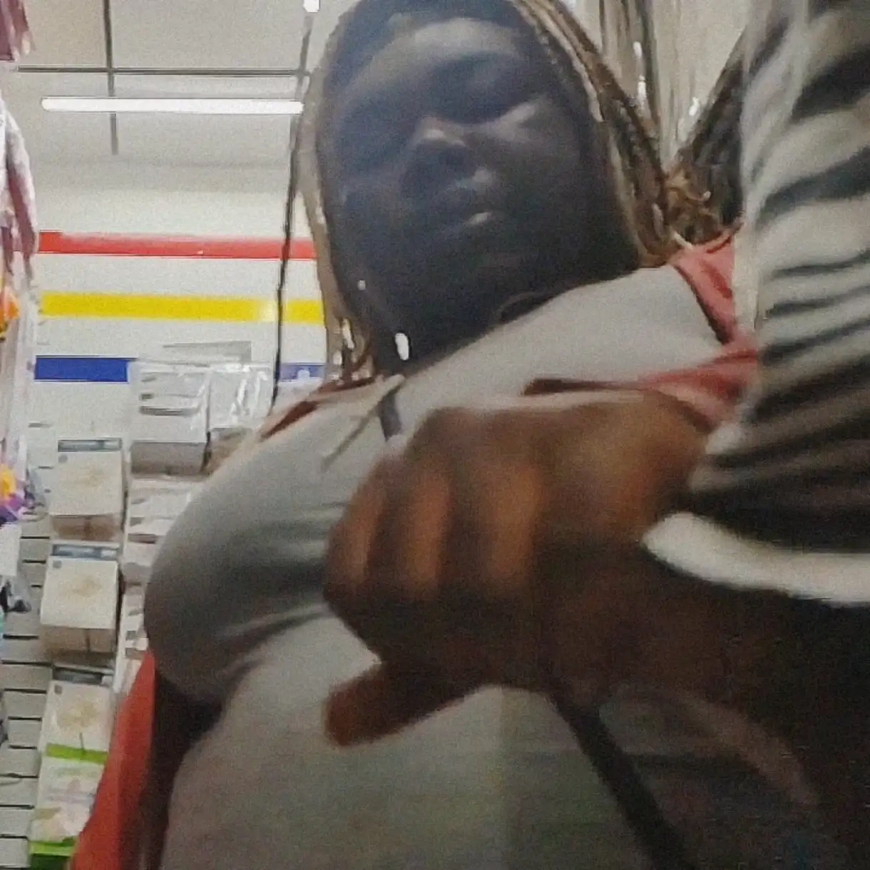 Merda! Slutty black jerking off to pervert in store