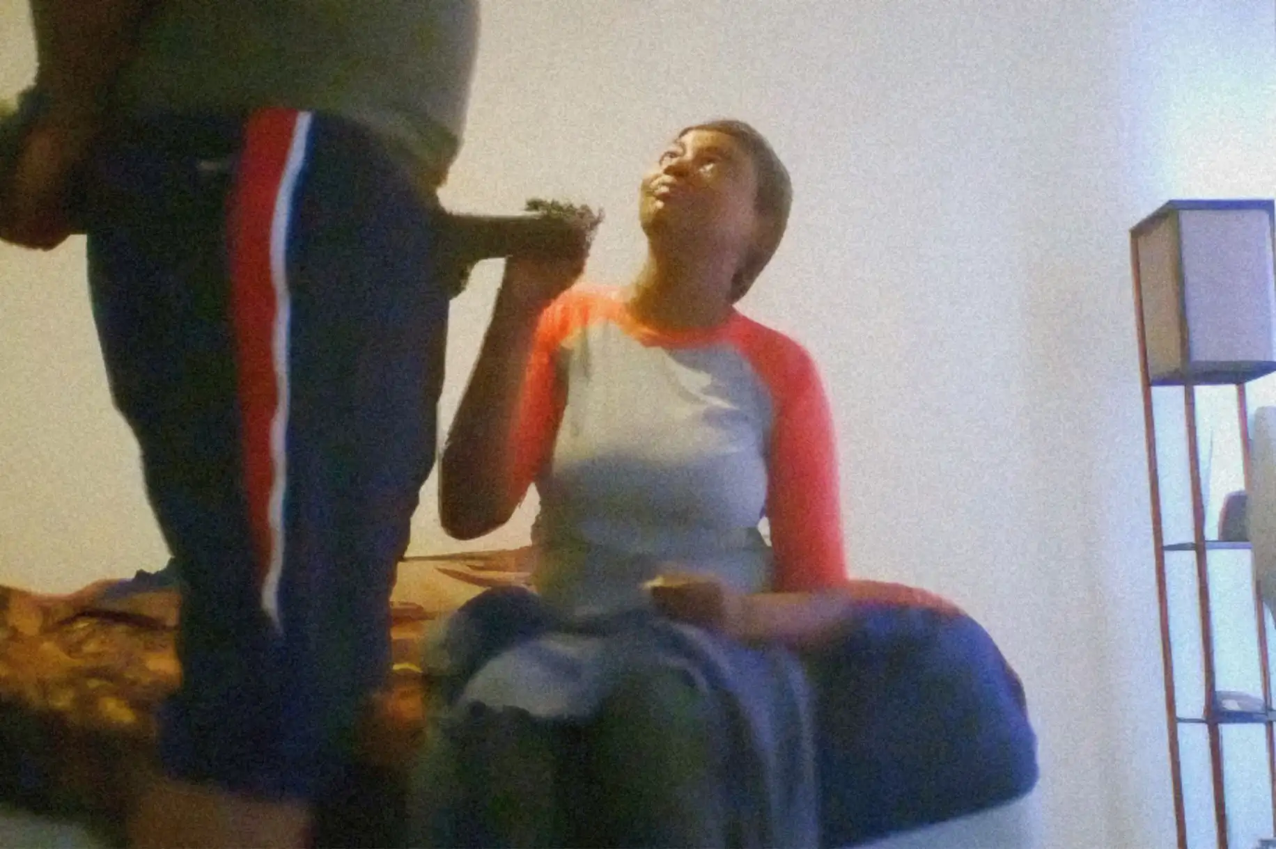 Damn! Ebony lesbian reacting to seeing her friend's big dick
