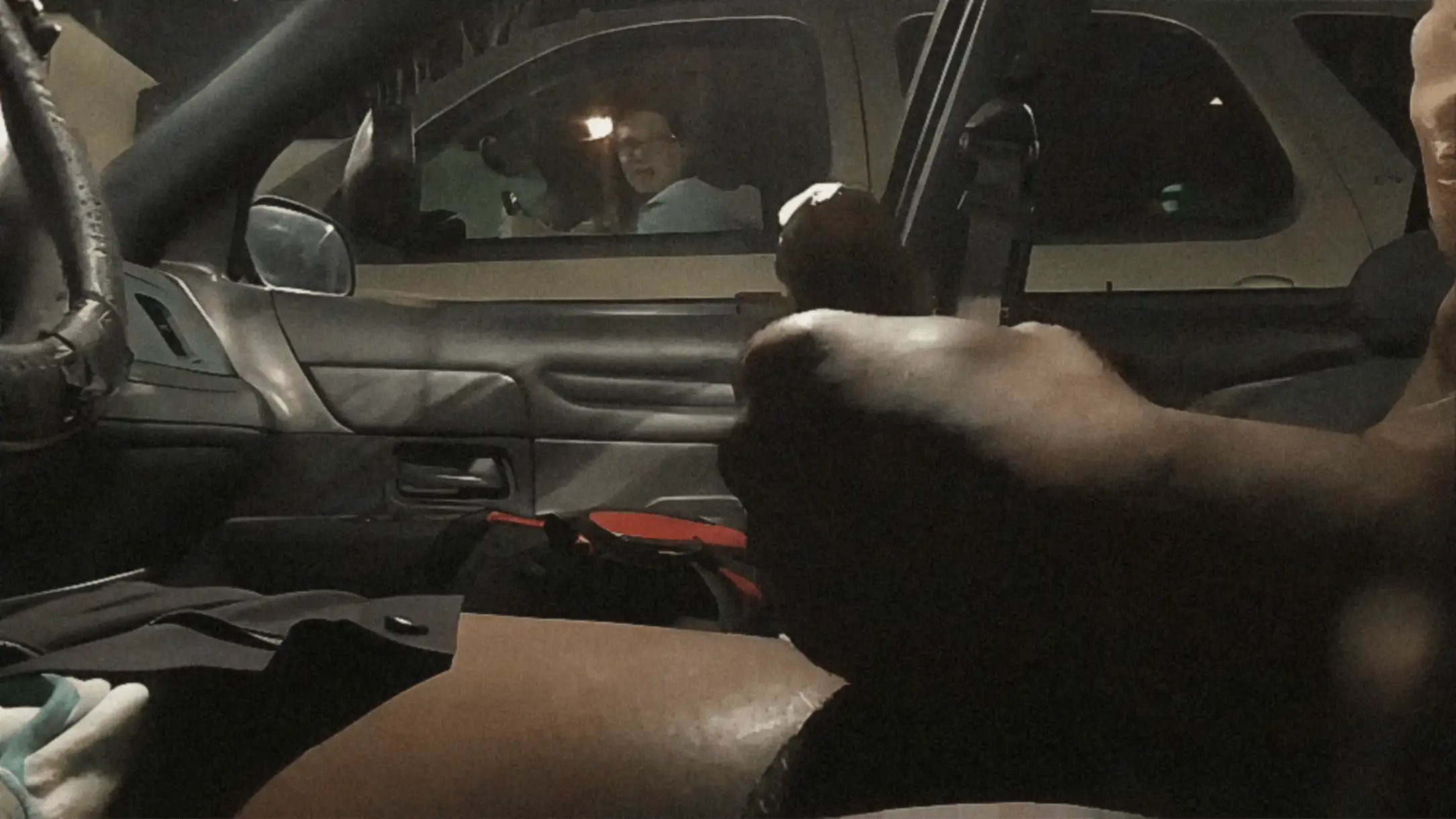 Classic! Beautiful nerd shocked by BBC in parking lot
