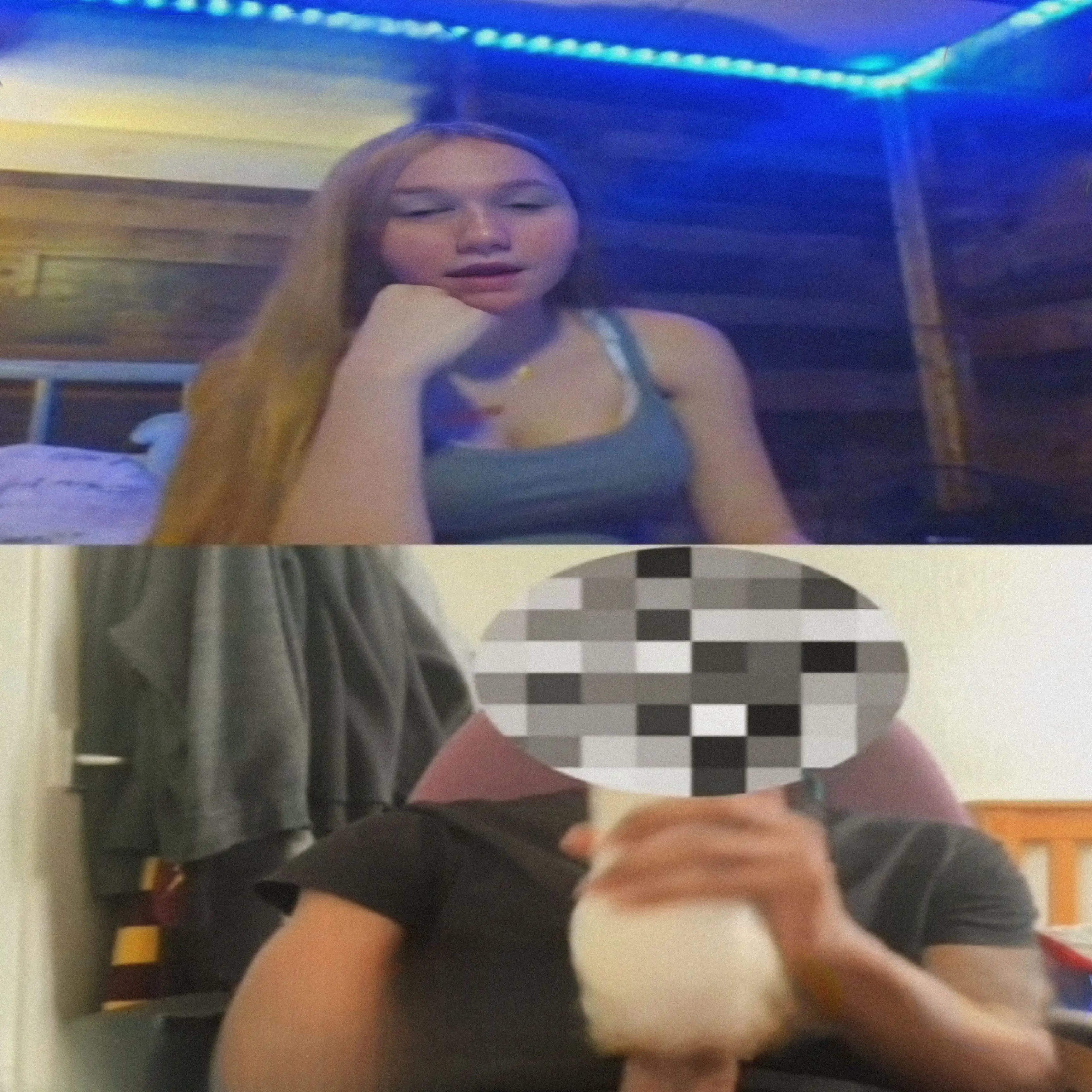 Blonde Russian Teen watching BBC jerking off