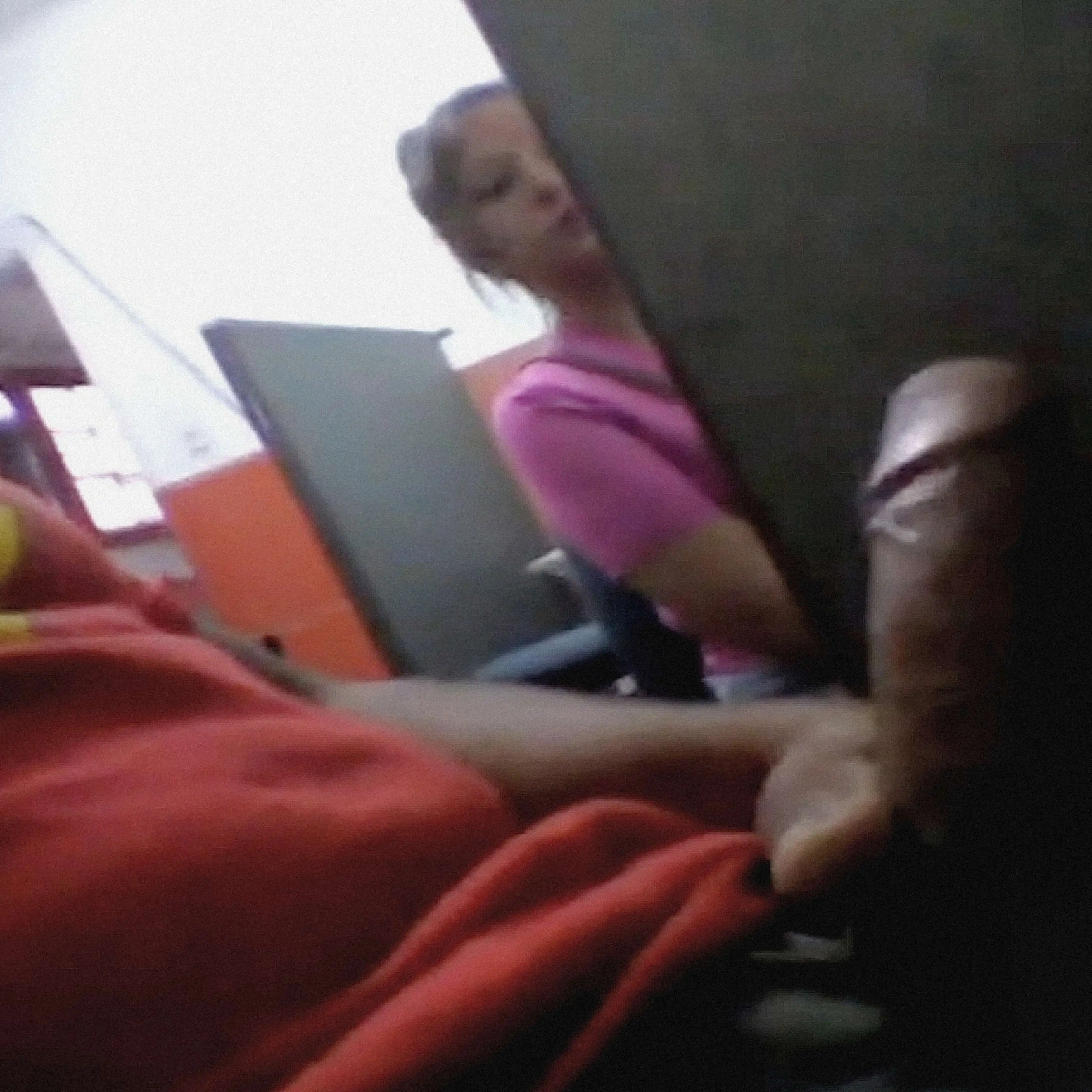 Slutty Latina looking at dick at the Internet Cafe