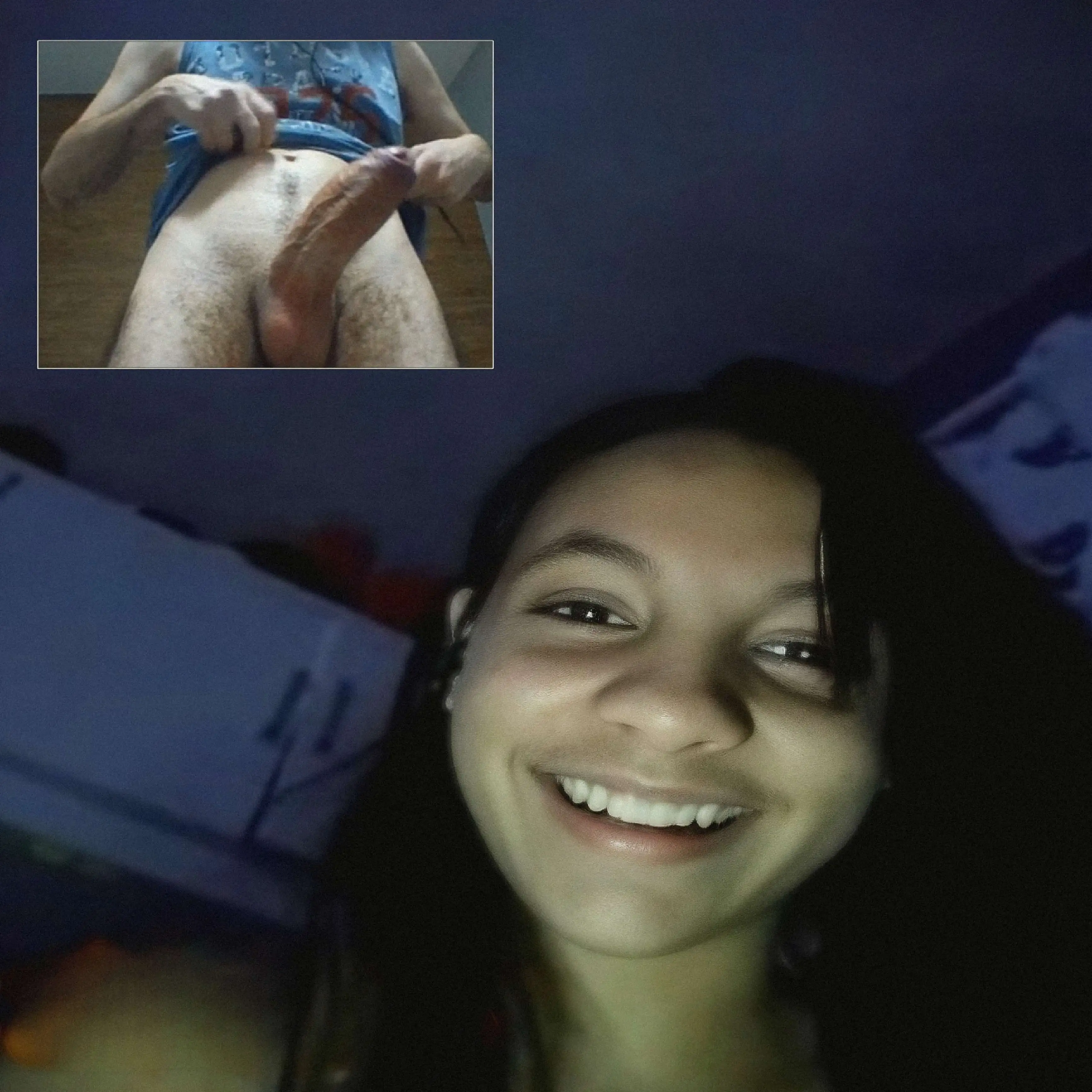 Brazilian Teen shocked by huge dick on Omegle, she liked it