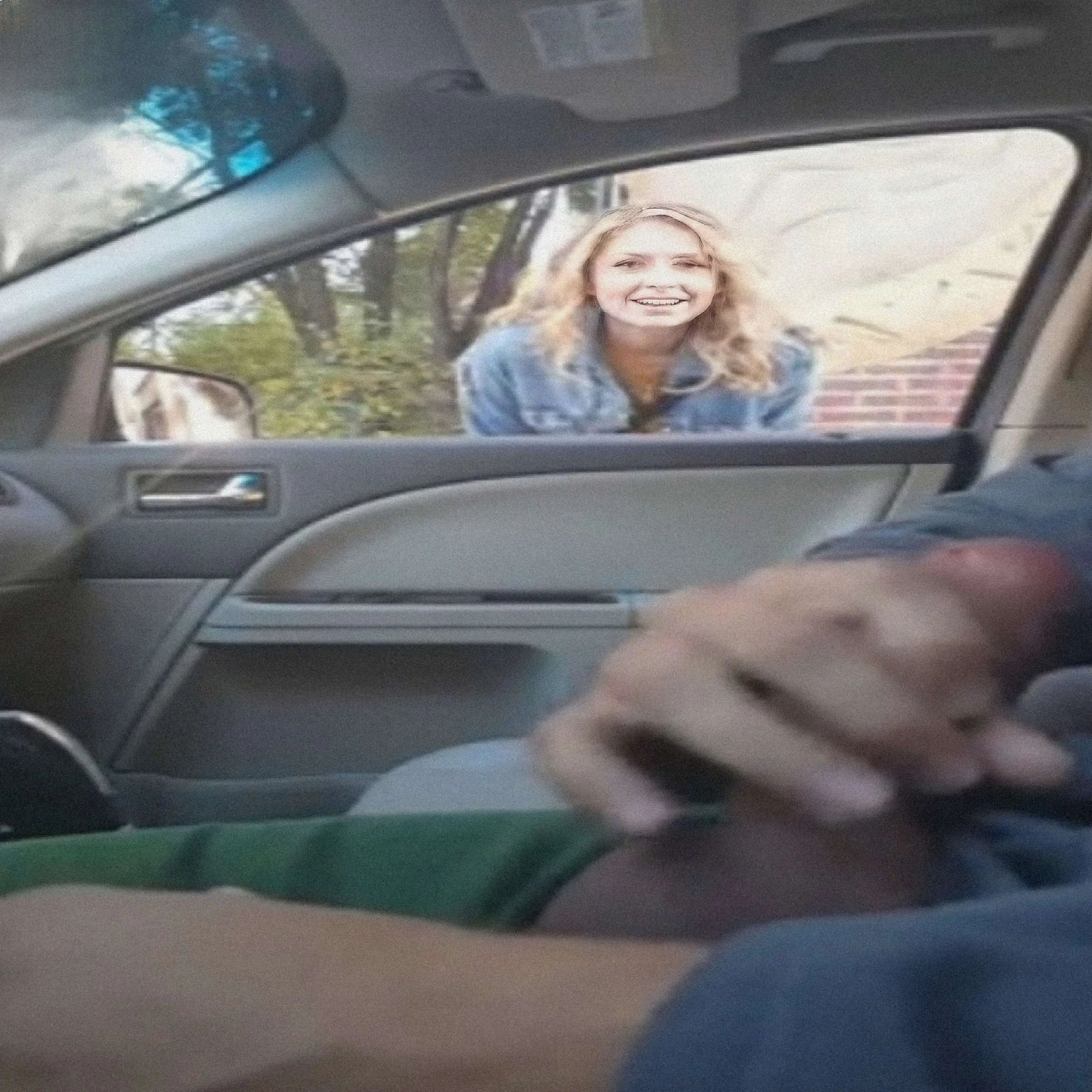 Asking directions from a hot smiling blonde