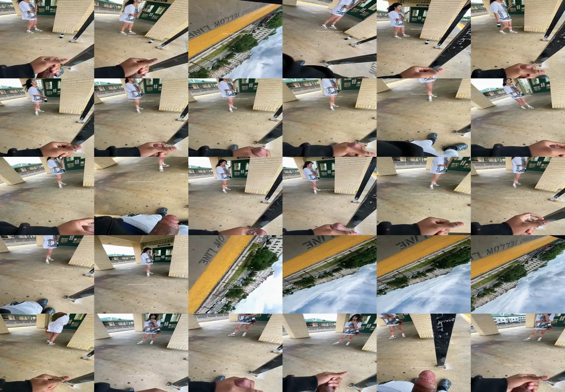 Damn! BBC jerk off in front of hot Japanese Teen, she didn't care
