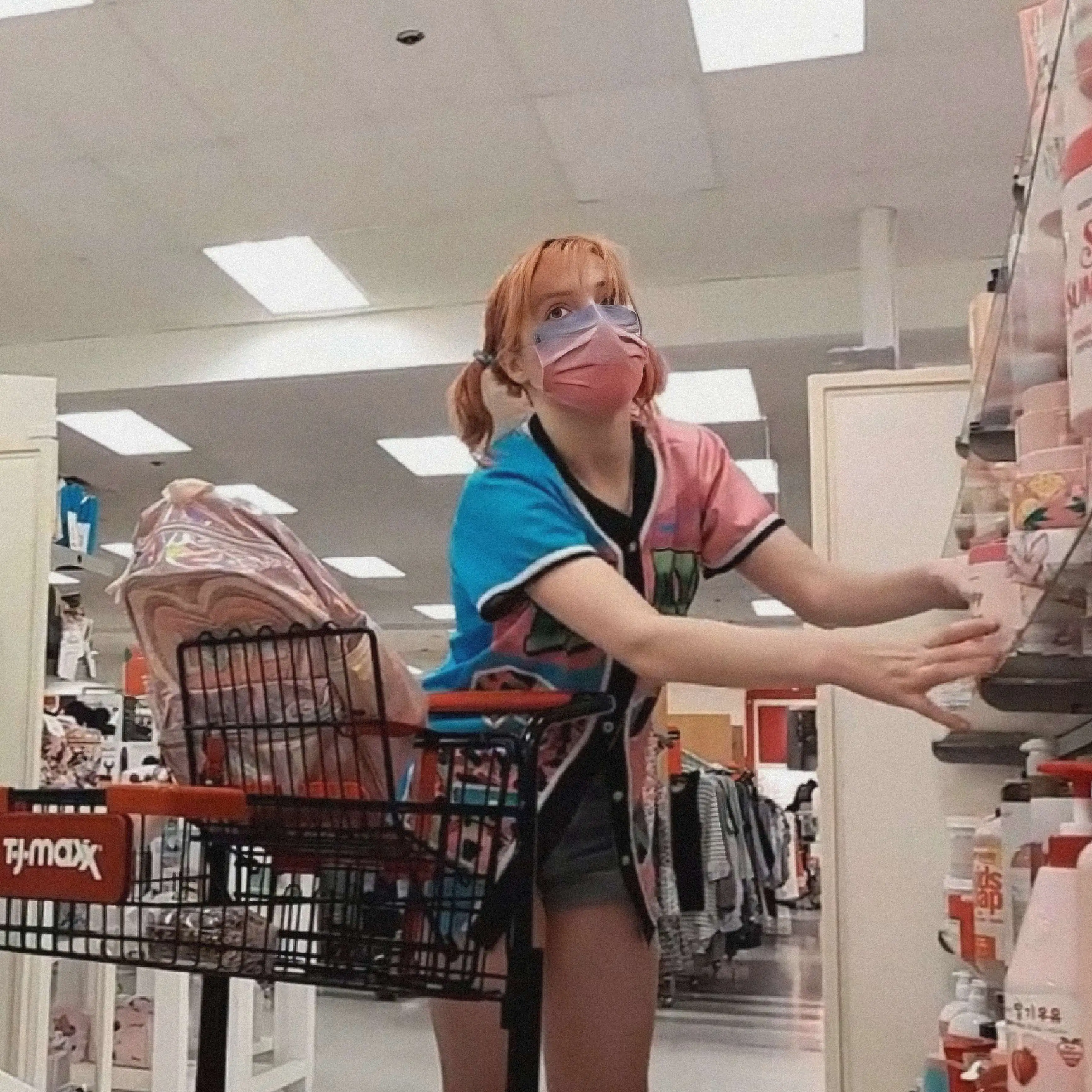 BBC out and goth redhead in the store