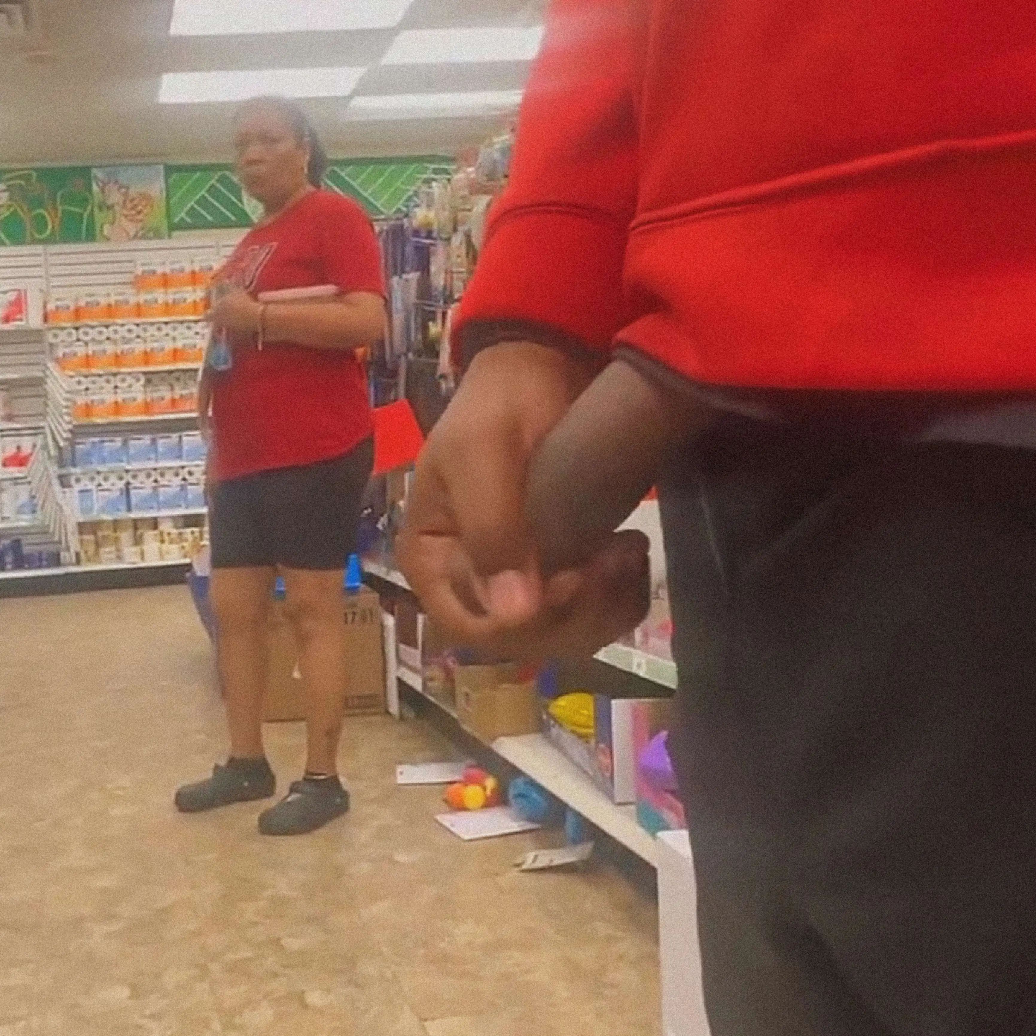 Black dick cumming in the store and Mature Ebony looking at the products 