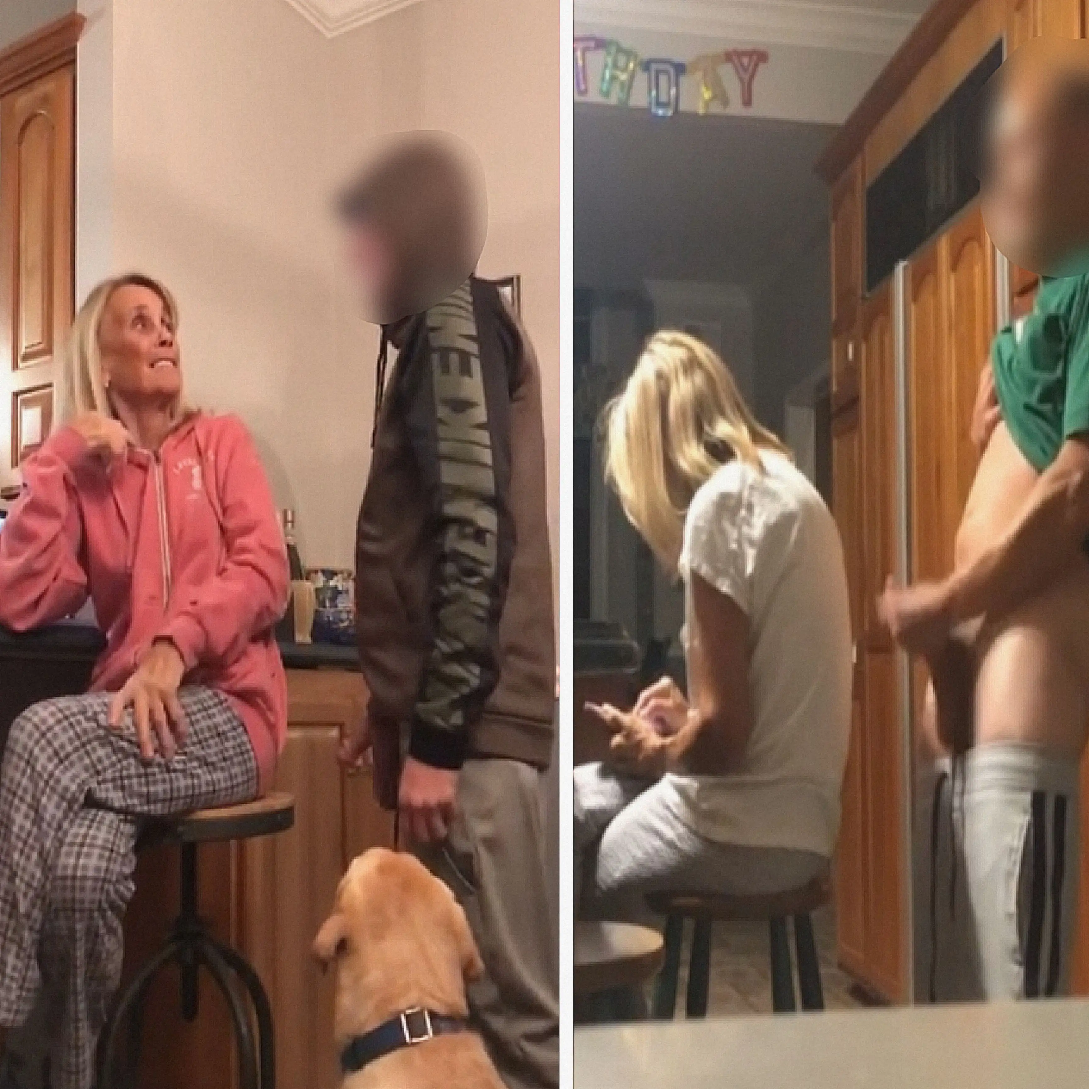 Blonde mature mom and son