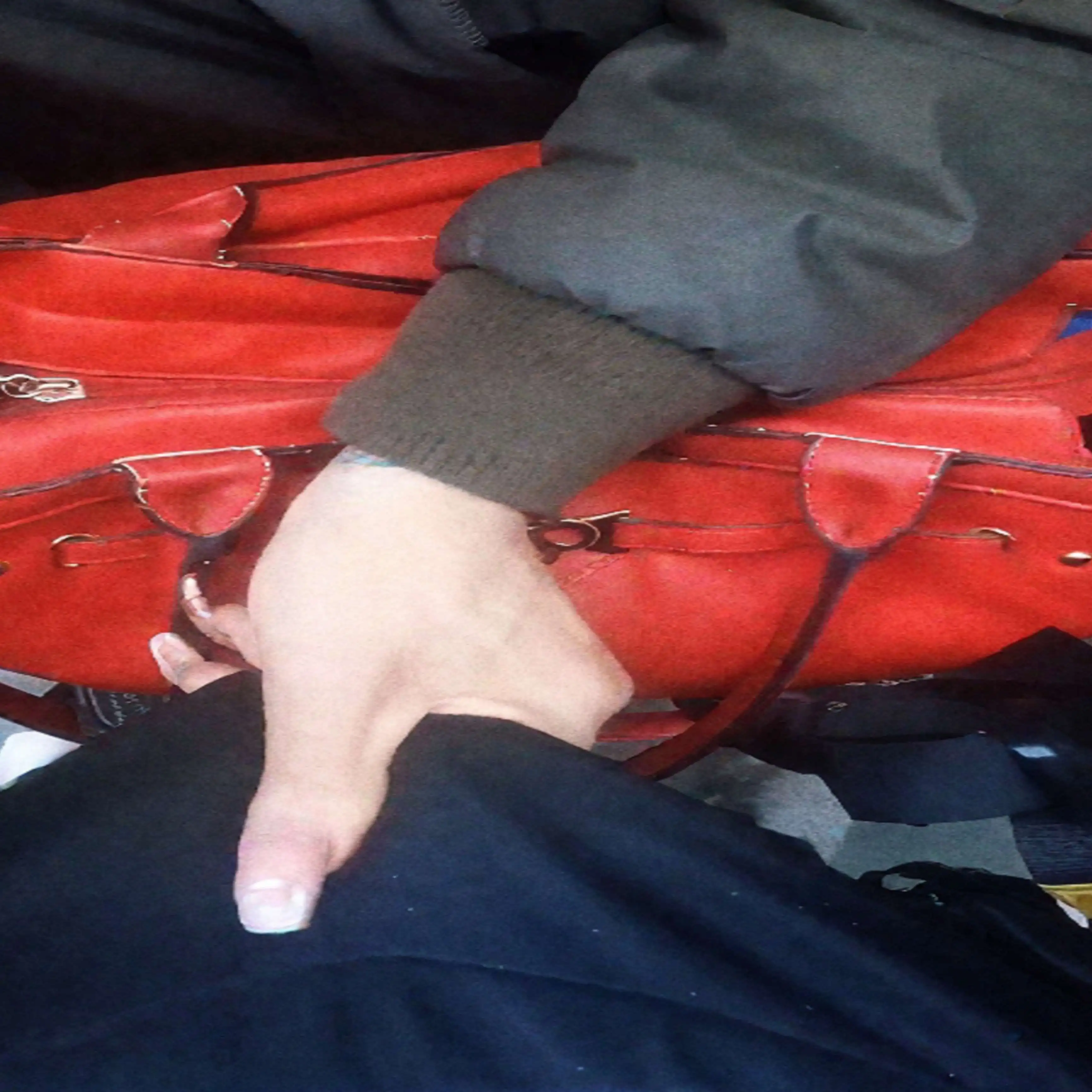 Damn! Slutty milf grabbing dick on the train