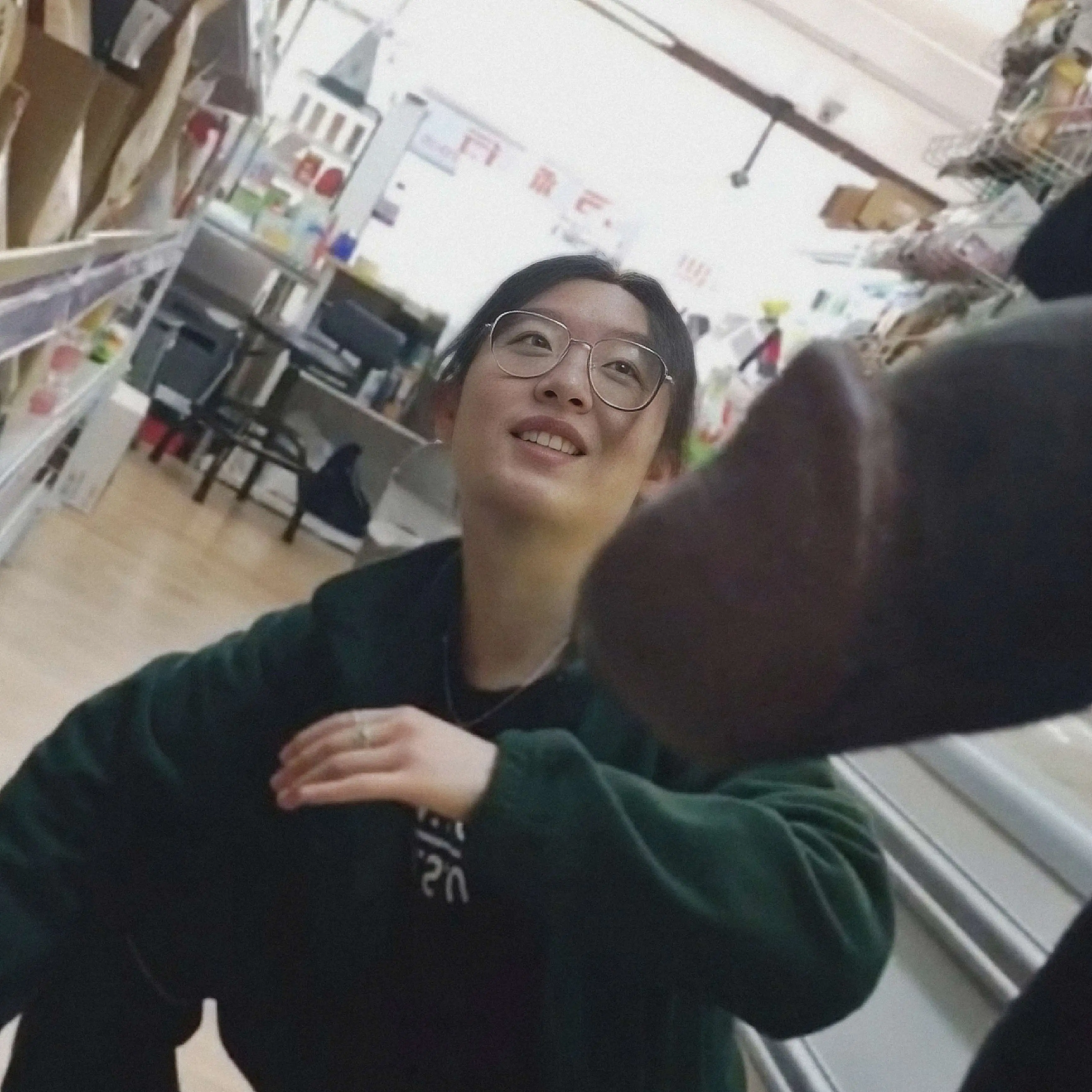 Beautiful Japanese smiling in the store