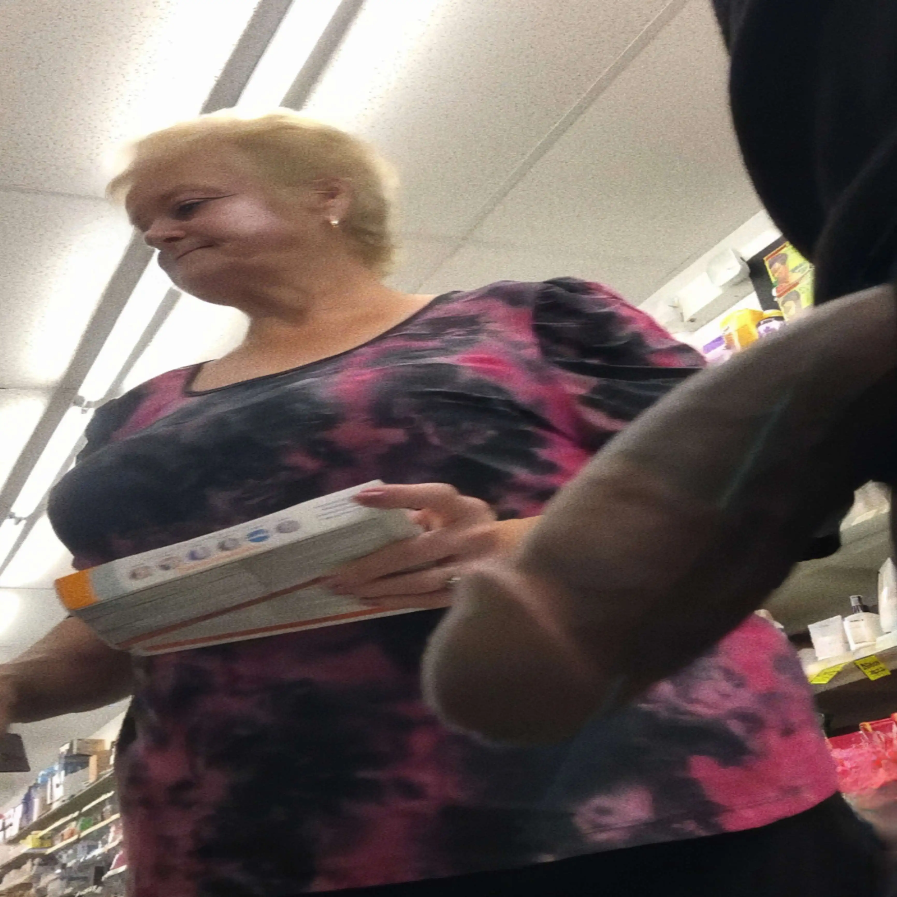 Pleasant conversation with lady in the store
