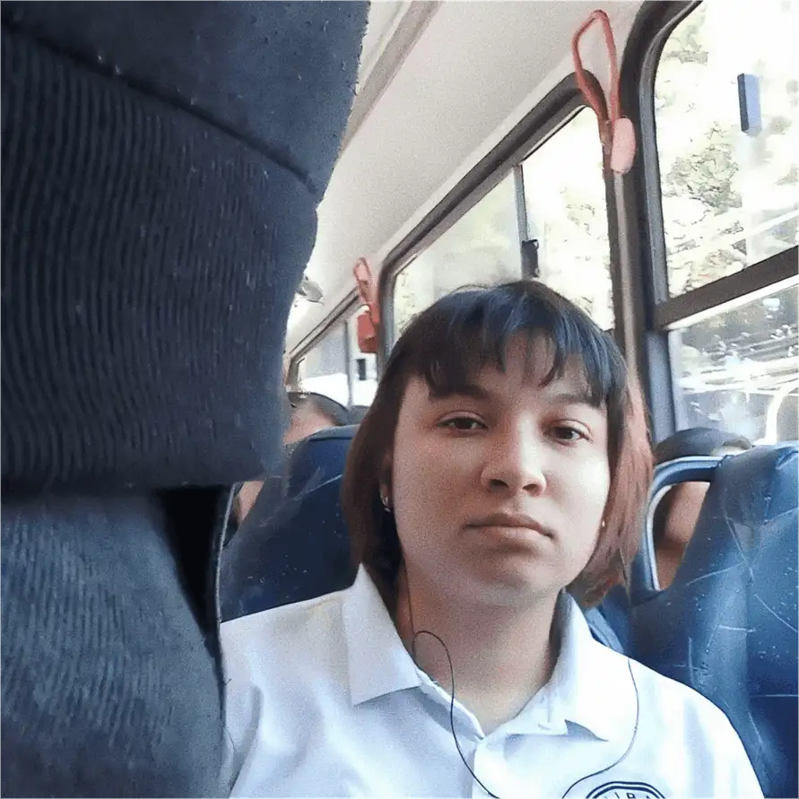 Sexy Brazilian looking at bulge on the bus