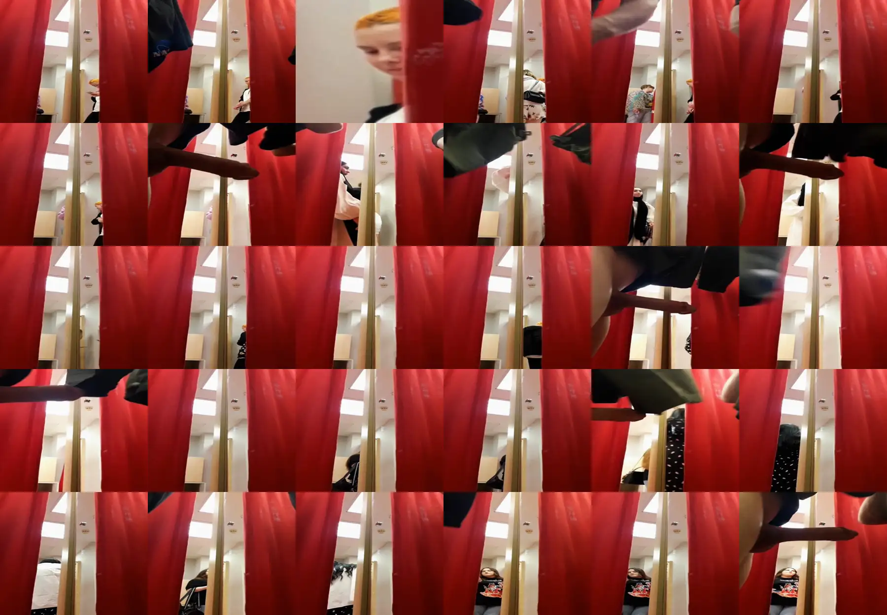 Friends looking at big dicks in the fitting room