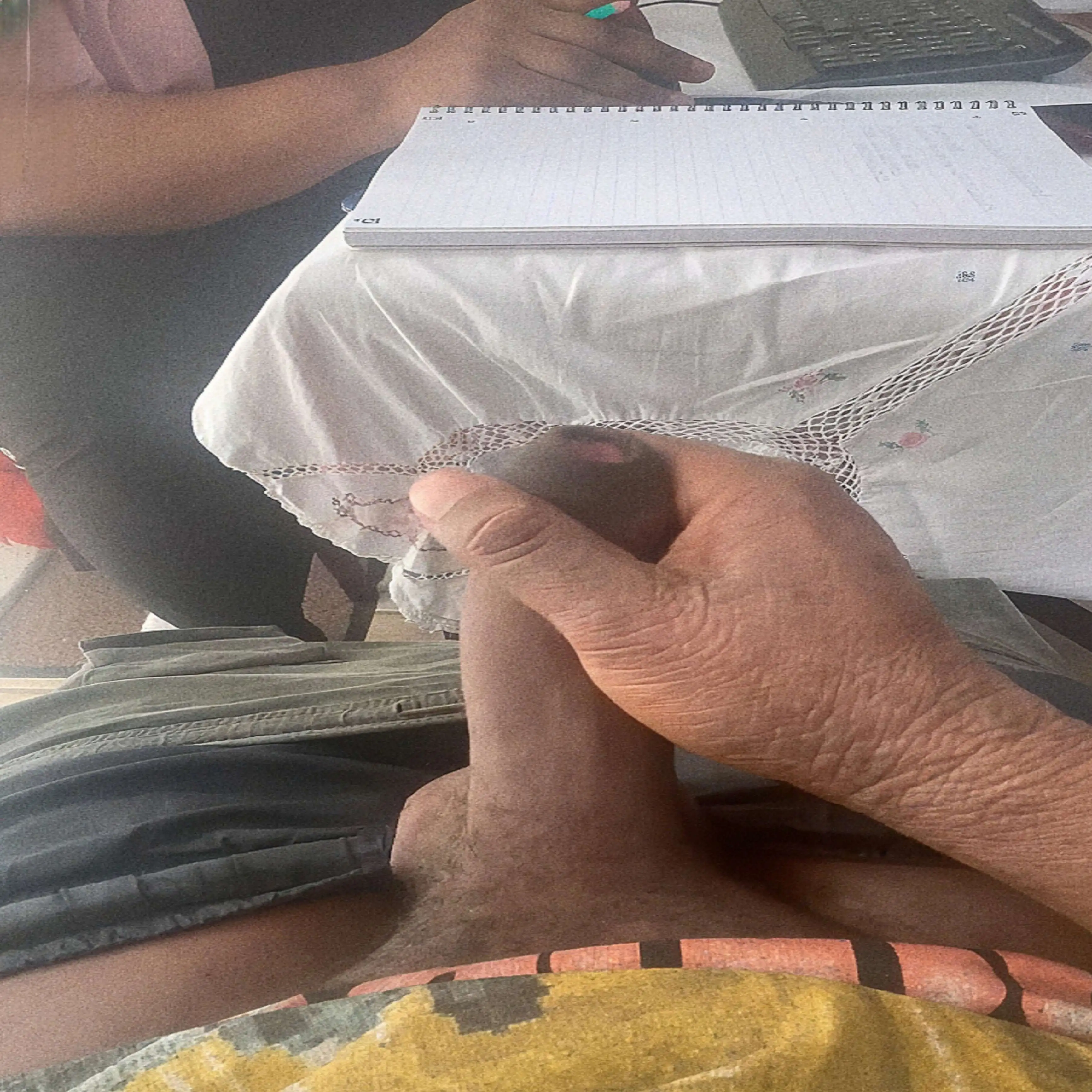 Jerking off in front of Latina Aunt