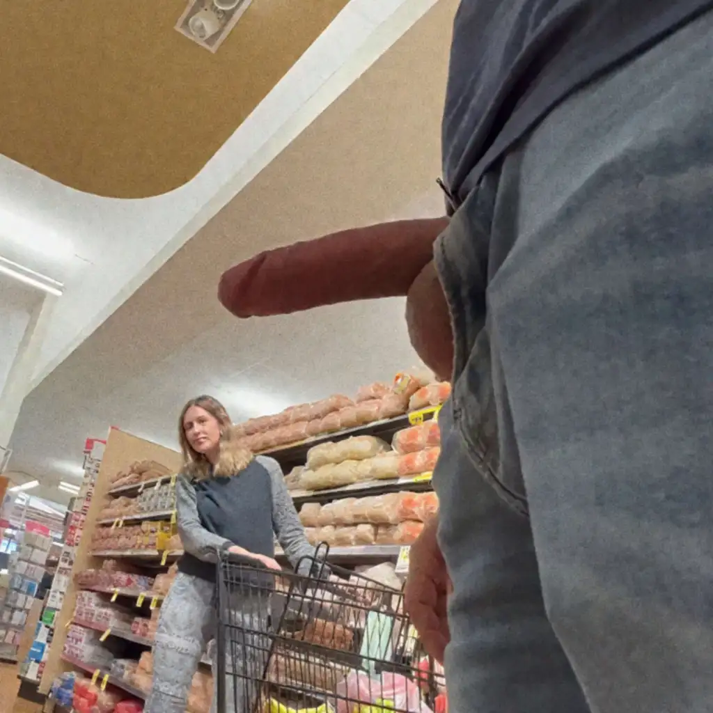 Damn! Slutty blonde took a good look at the big dick, she even leaned over to check its size