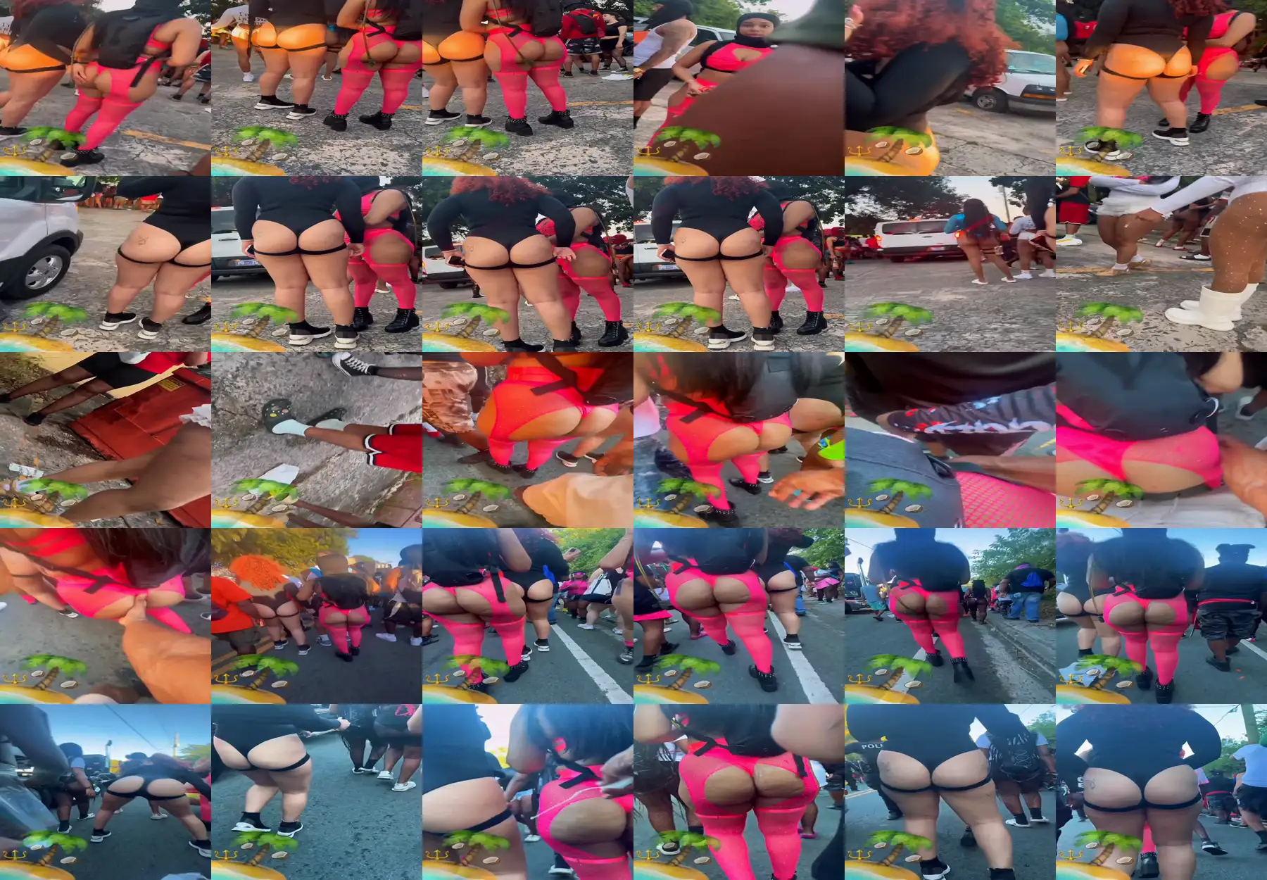 Grabbing huge ass brunette at carnival