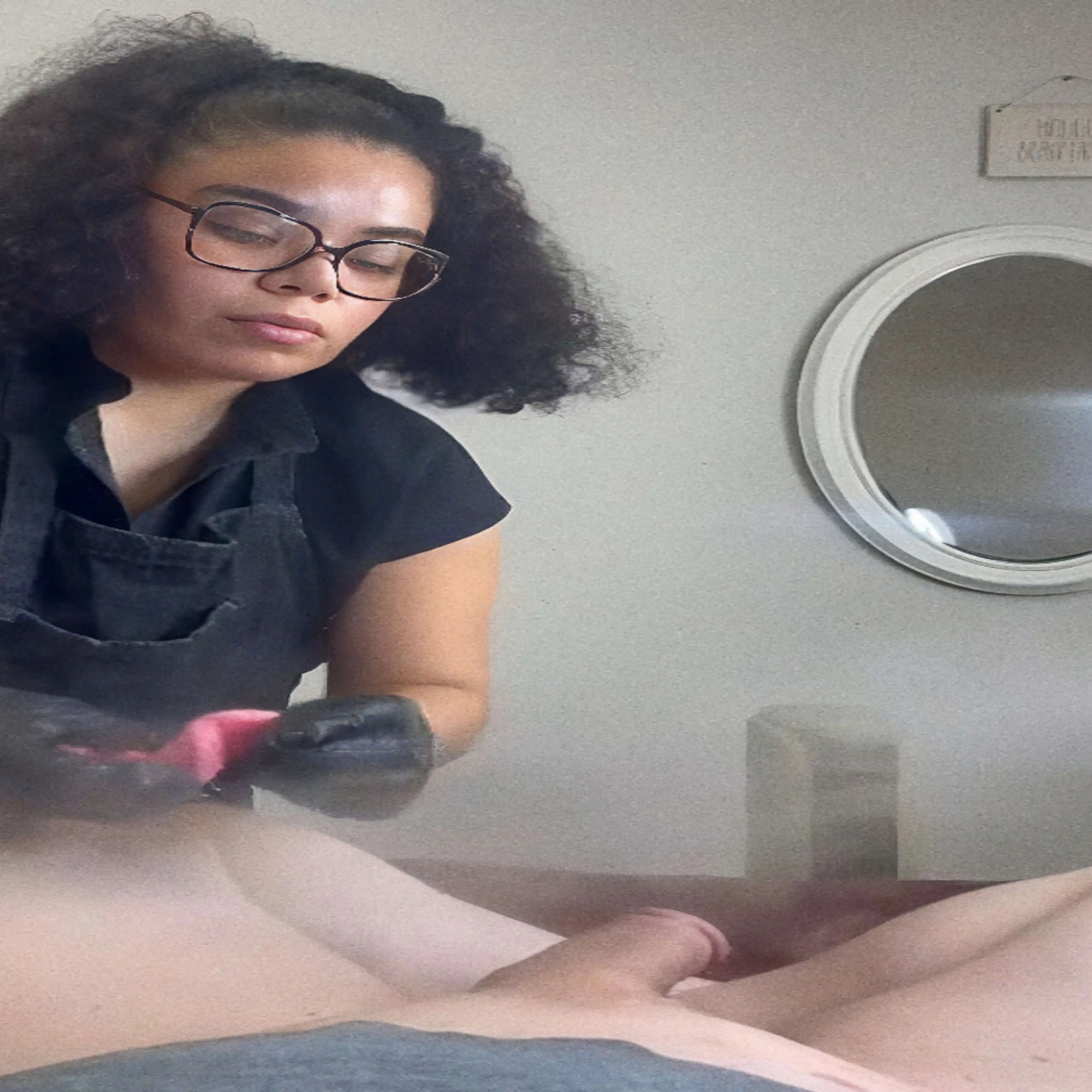 Waxing with sexy curly hair