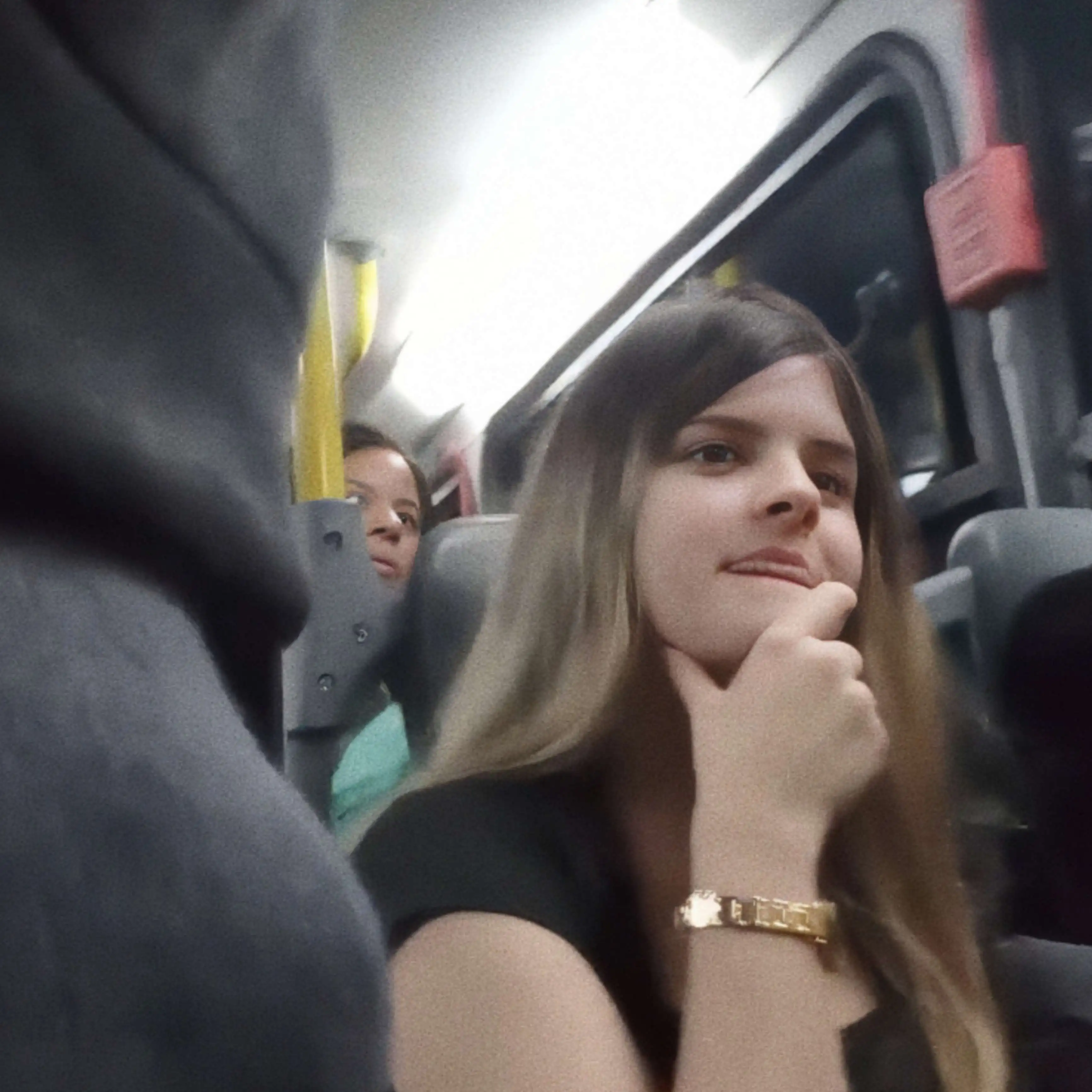 Hot blonde on the bus