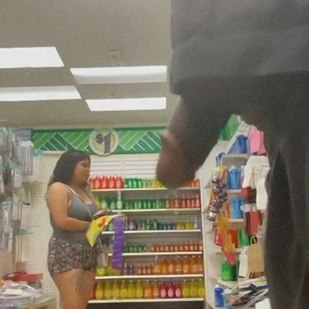 Hot chubby Latina in the store