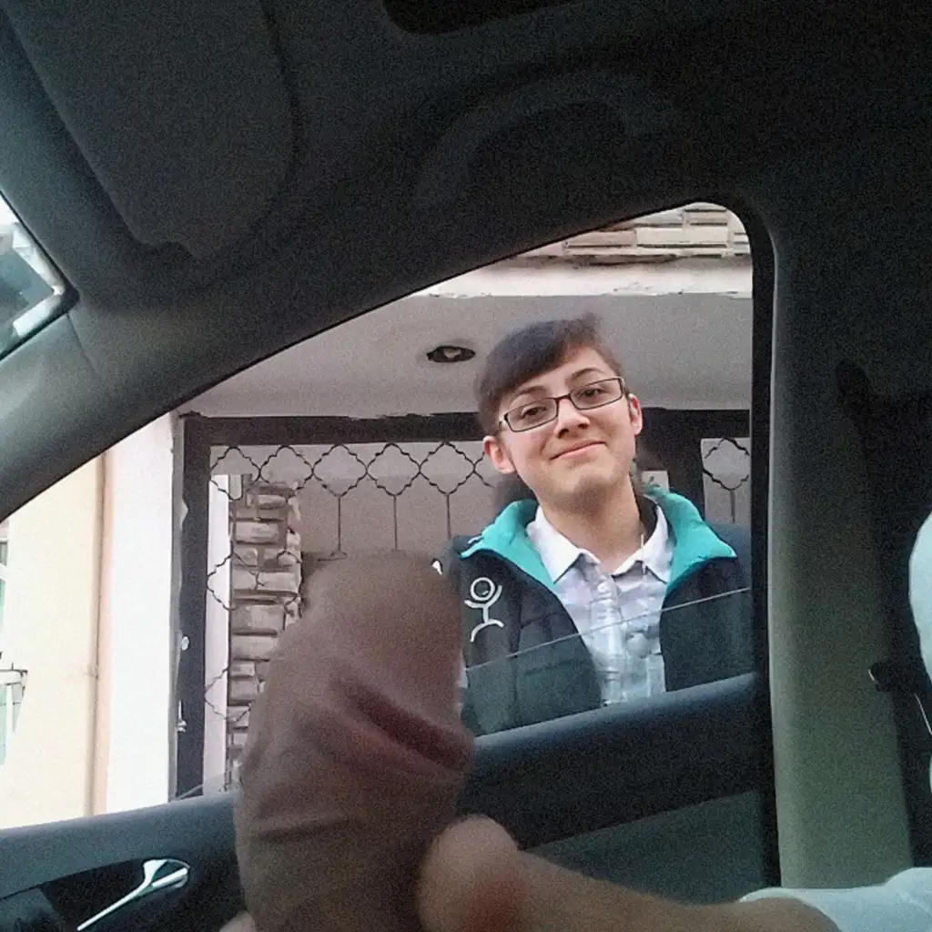 Epic video of shy nerdy latina teen watching masturbation in the car