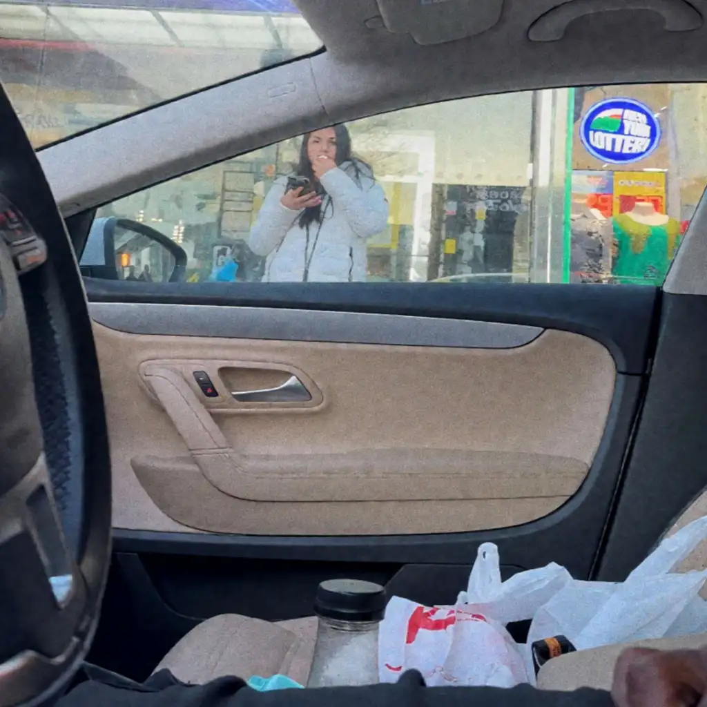 Teen watching black dick jerk off in the car