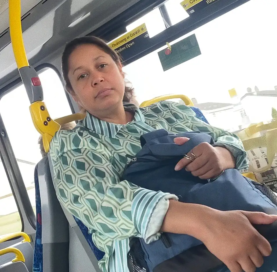 Mature Brazilian Latina looking bulge flasho on the train