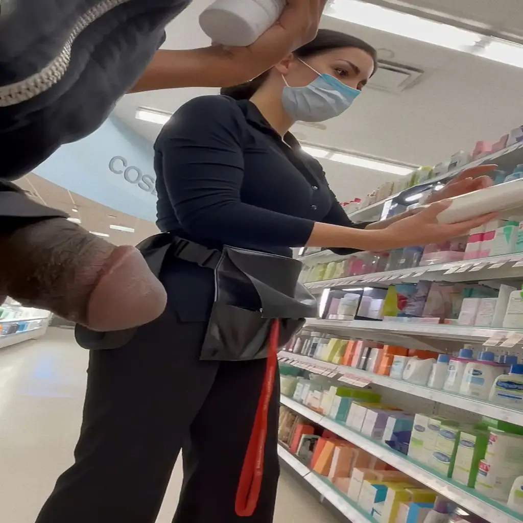 Hot saleswoman at the store