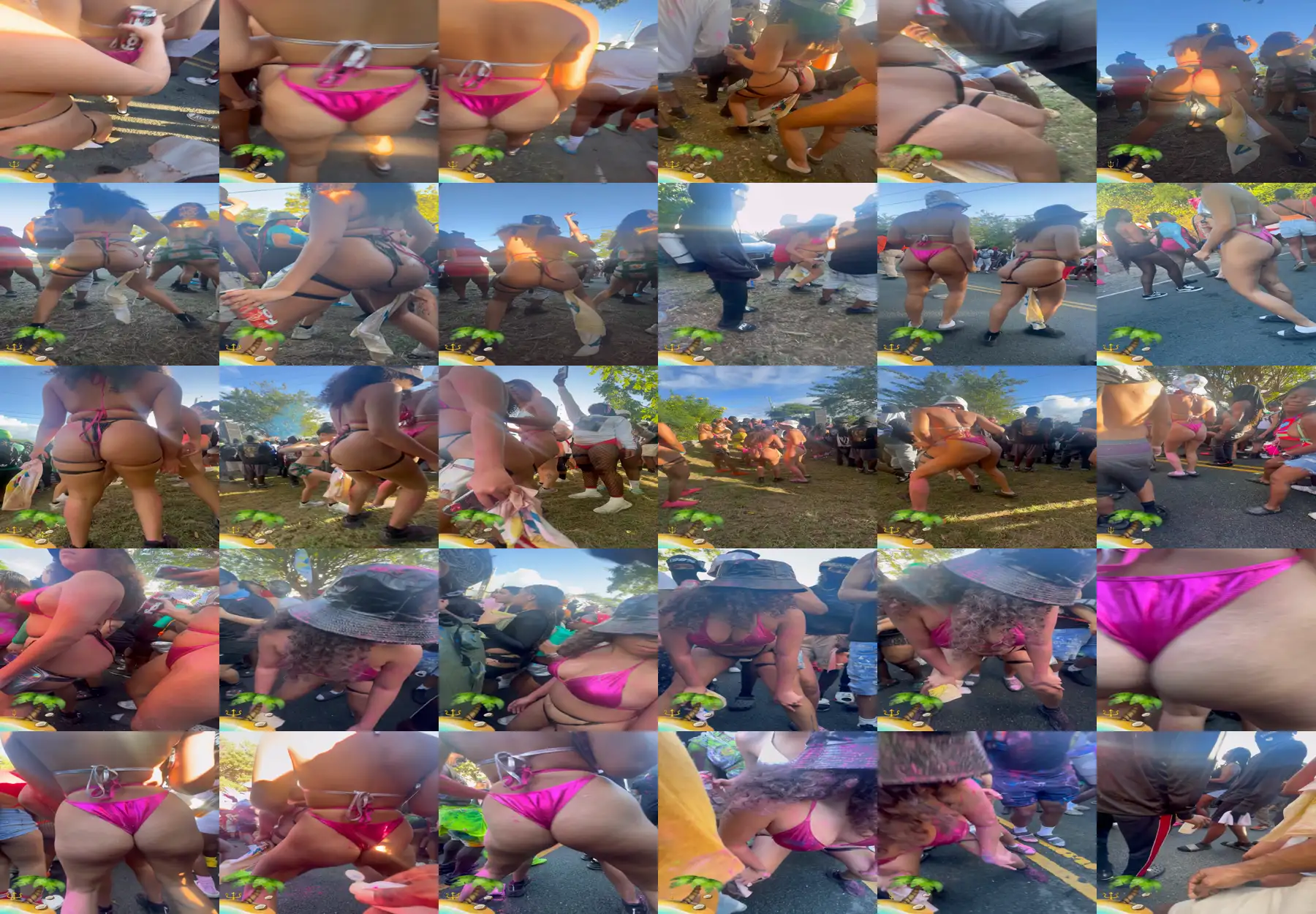 Hot sluts having fun at carnival and touch big tits