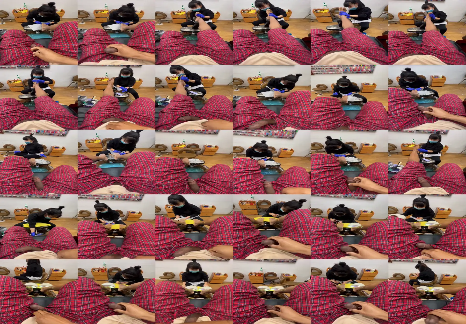 Asiatcia sexy pedicure she didn't care about the black dick