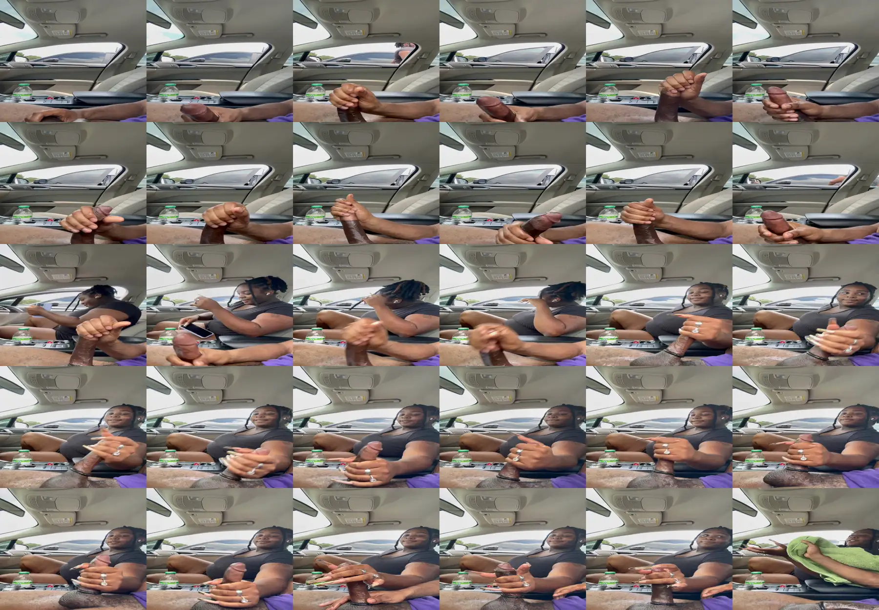 Wow! Hot ebony saw BBC masturbating in the parking lot and decided to help