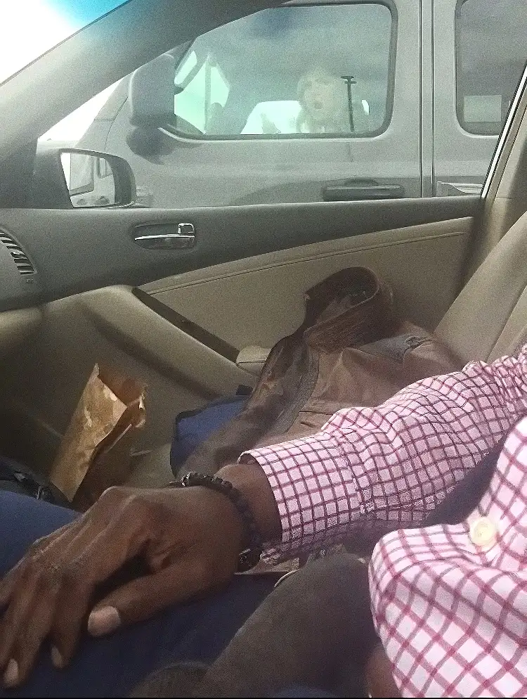 Sexy blonde shocked by black dick in parking lot