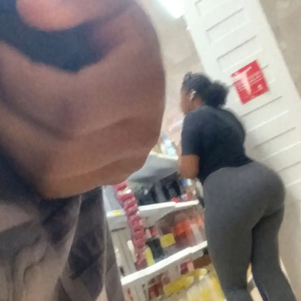 Nice Latina brunette with huge ass in the store