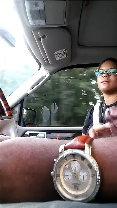 "Can I touch?" Ride for sexy ebony and she saw the black dick out and kindly asked to touch it