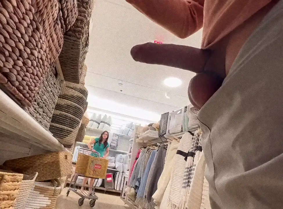 "OH MY GOD!!!" Sexy girl saw huge dick in store and got scared