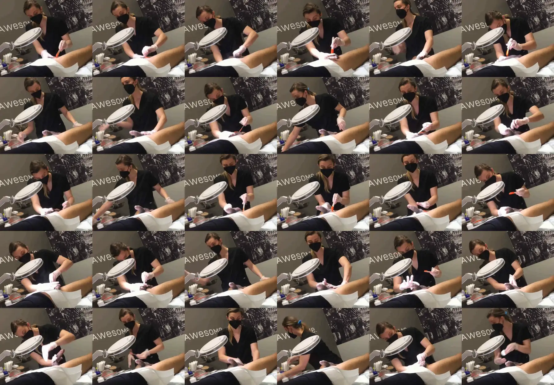 Big dick waxing and nice conversation with hot redhead waxer