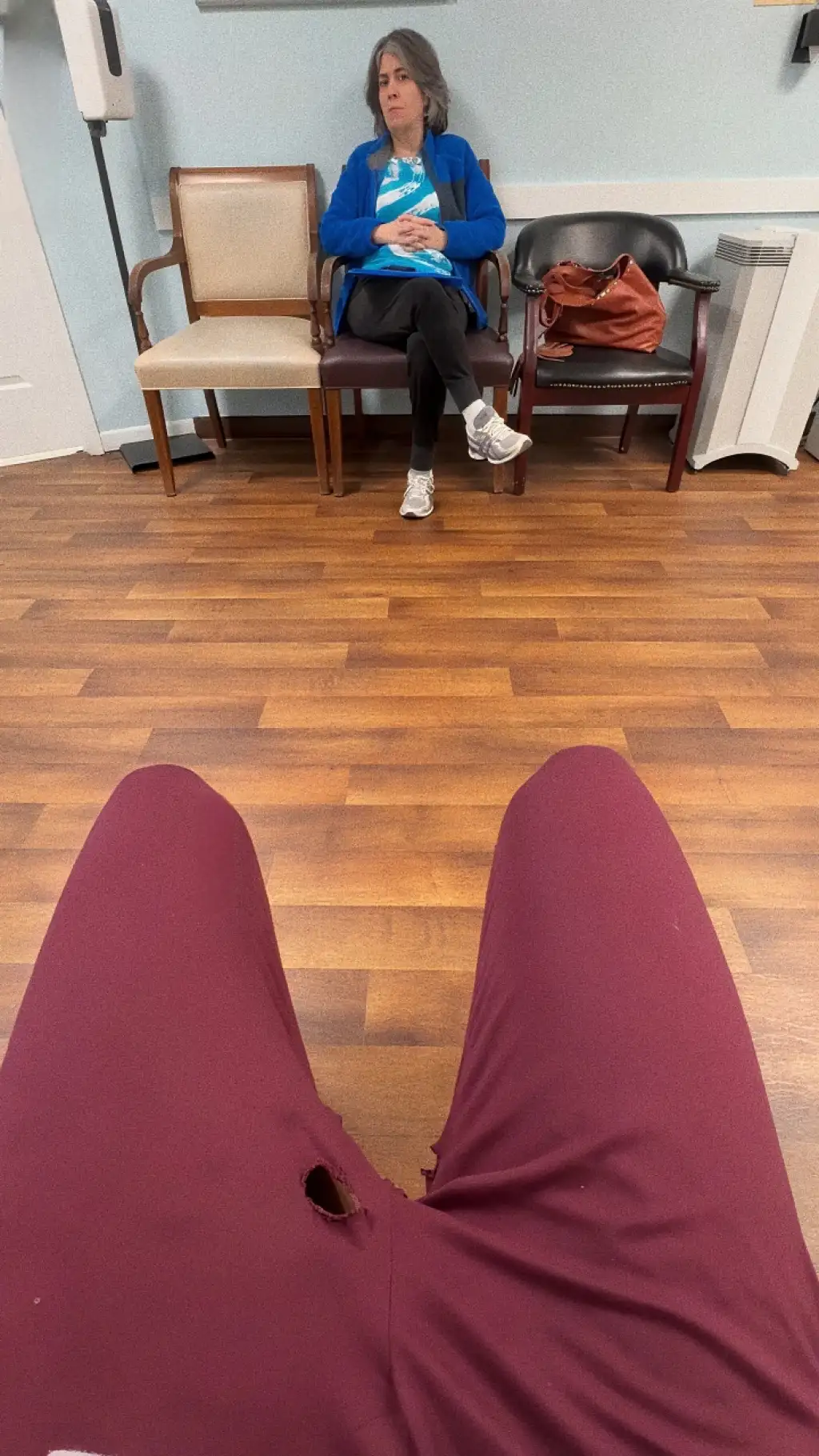 Sexy mature looking at black dick in the waiting room