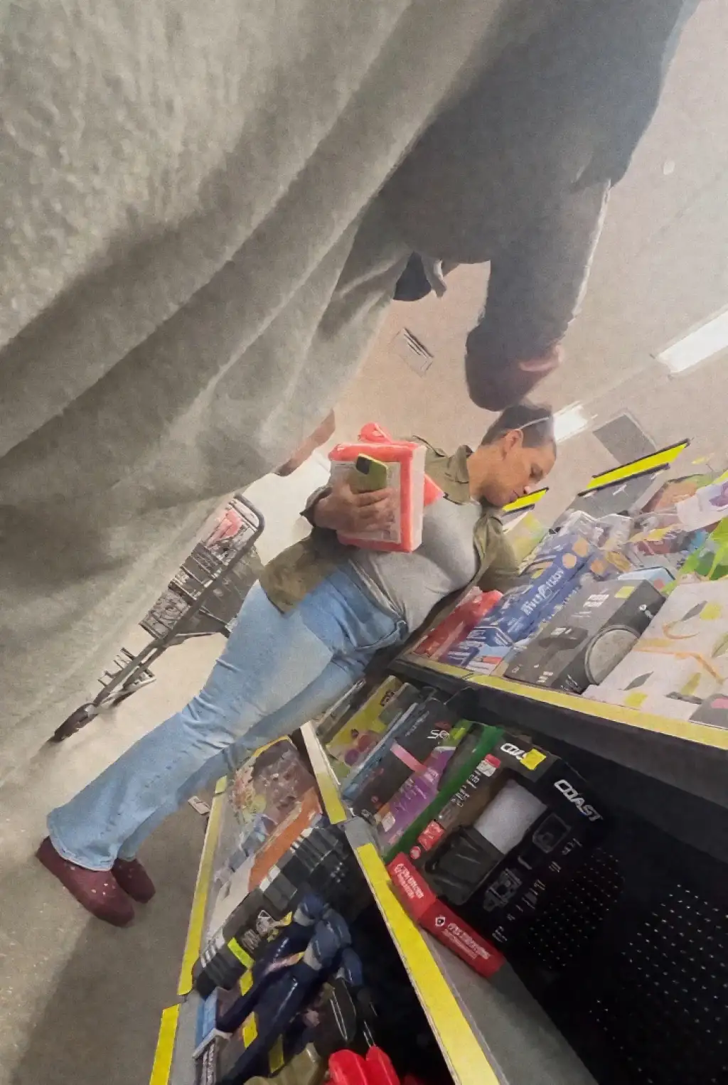Sexy Latina brunette MILF shopping in store