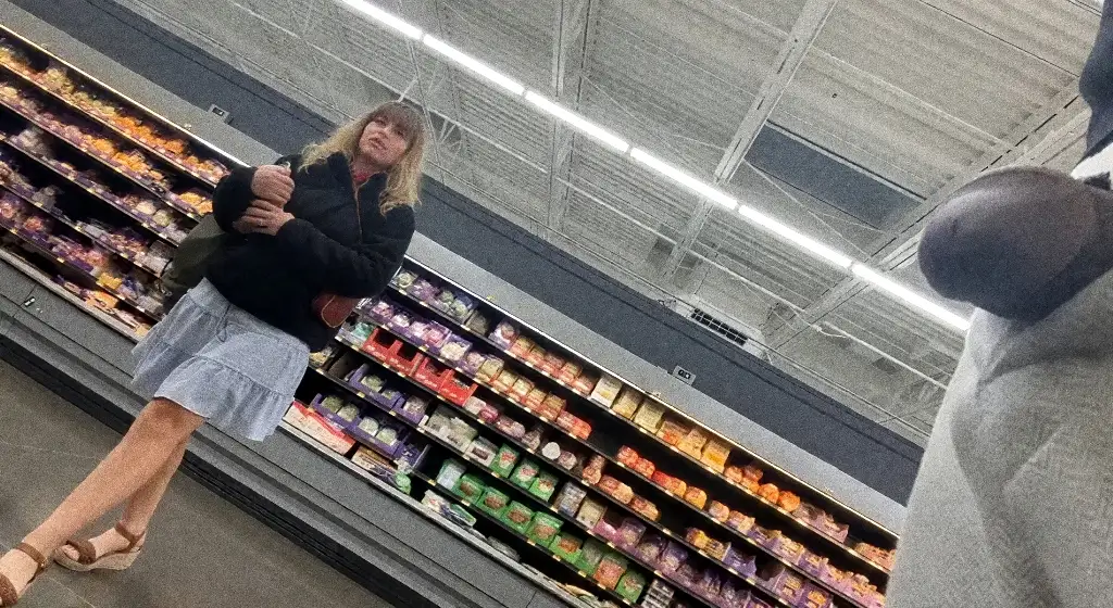 Sexy blonde saw the black dick and said something (I don't know what she said but I hope it was something good LOL)