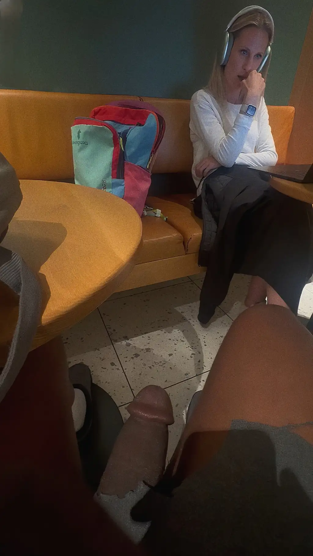 Sexy MILF working and looking at black cock