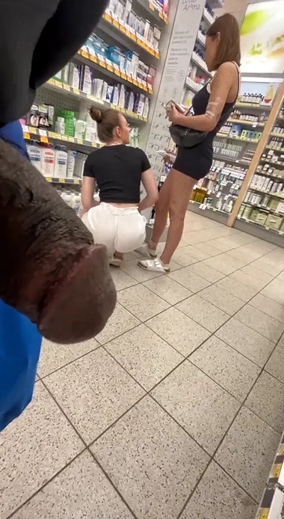 Two hot teens in the store