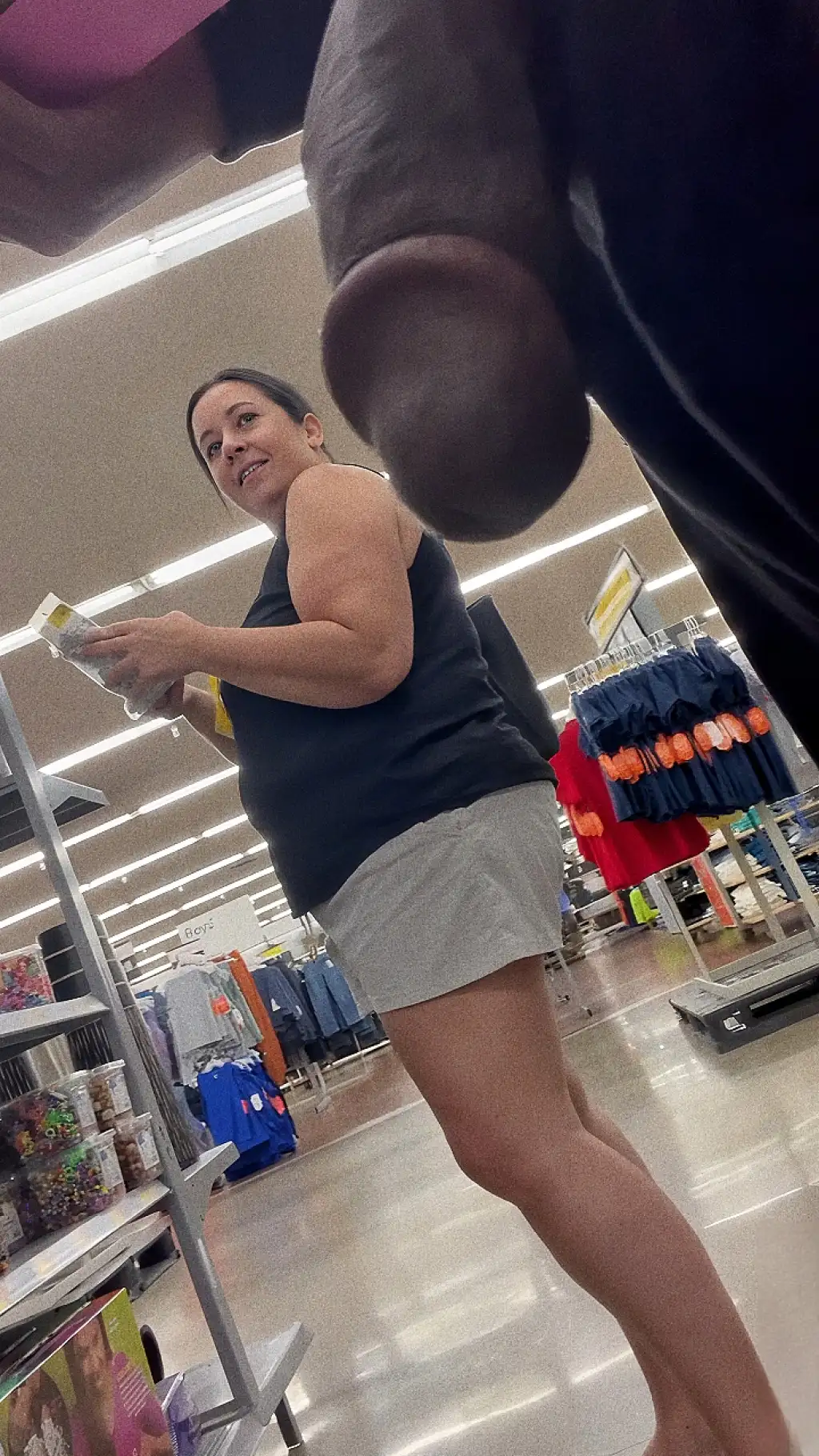 Damn! Nice conversation with the hot smiling MILF in the store, she liked the black dick