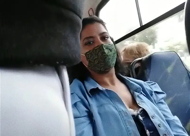 Sexy Brazilian looking bulge on the bus