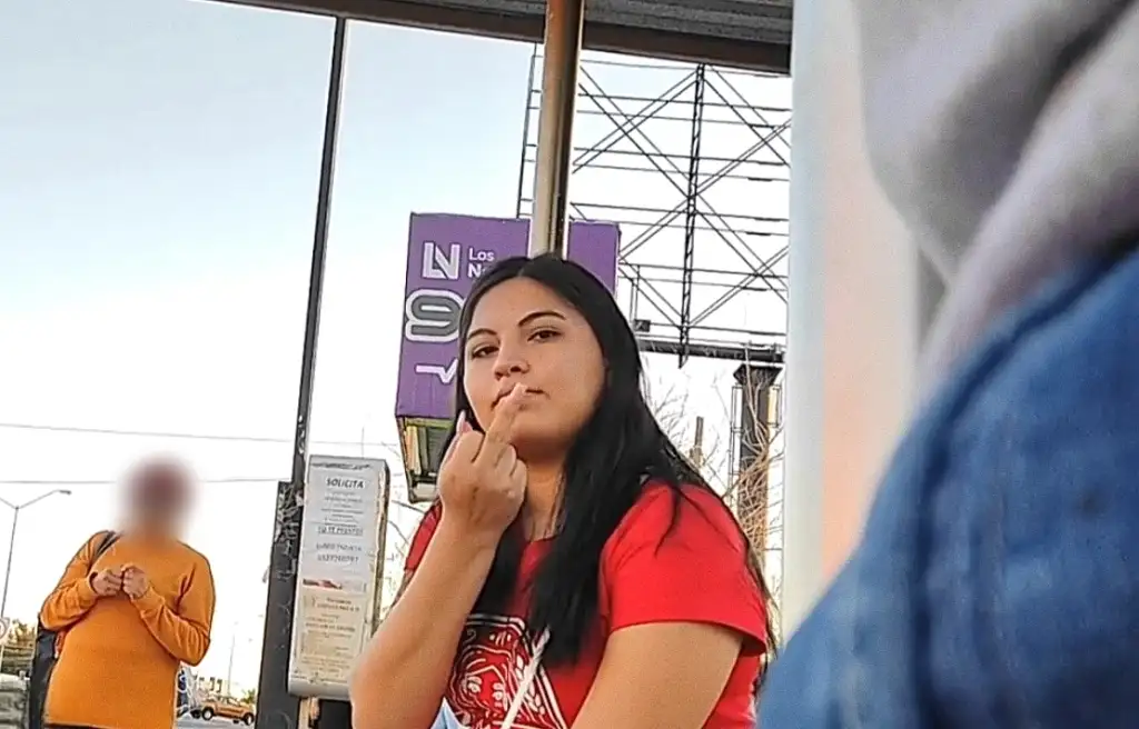 LOL! Angry Latina looking at bulge and giving the middle finger