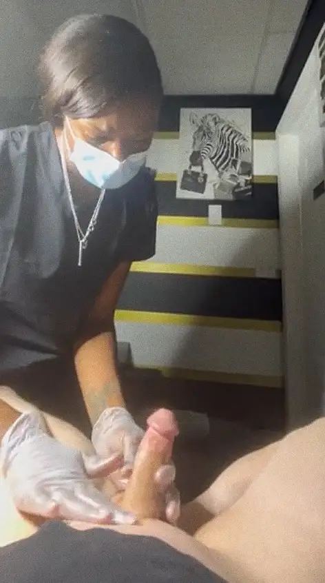 Waxing with sexy black woman