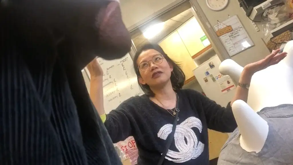 Nice conversation with sexy Japanese milf in the store