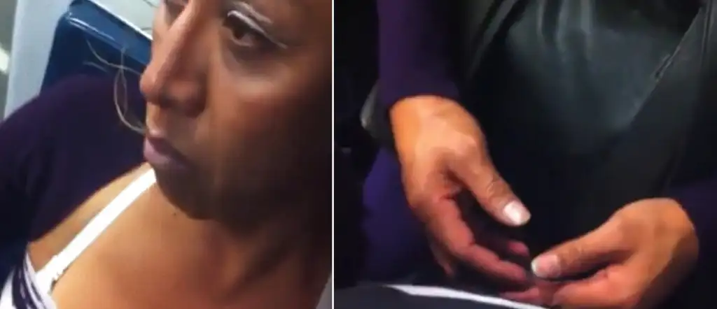 Damn! Mature pervert grabbing dick on the bus, she hid it well
